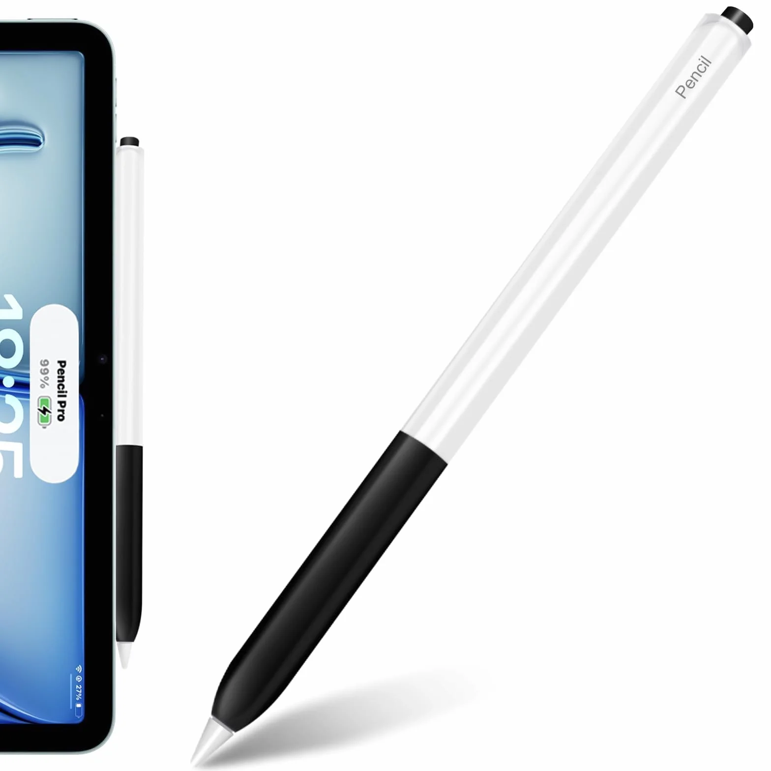 Etui do Apple Pencil 2. generacji i Apple Pencil Pro, etui na Apple Pencil silikonowe etui - adsorpcja magnetyczna / bezprzewodowe ładowanie/funkcja Double Tap / Ergonomiczna konstrukcja biała