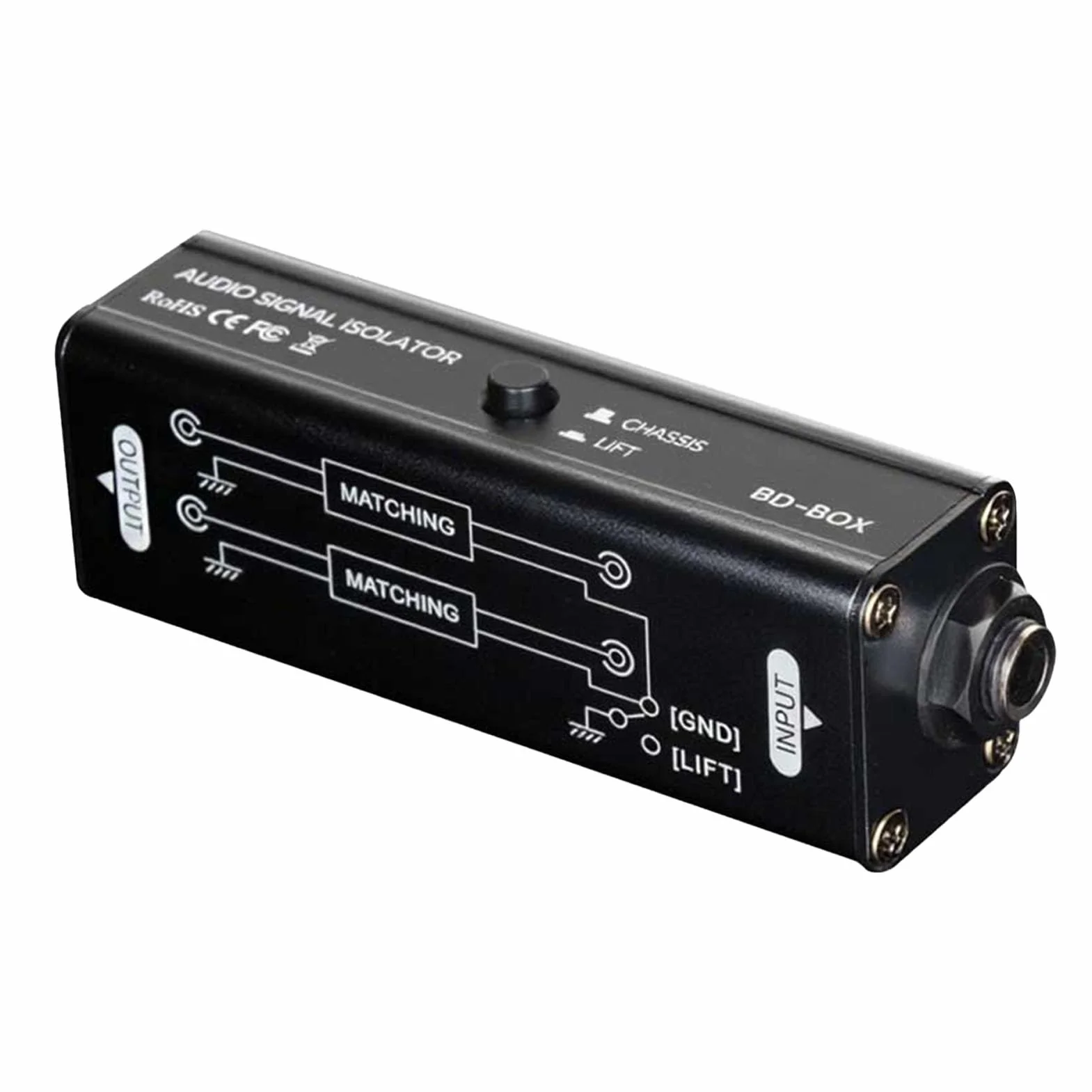 Cryfokt Izolator Szumów Pętli Uziemienia 6,35 Mm, Izolator Pętli Uziemienia dla Systemu Dźwiękowego dla Domowego Studia DJ-skiego Ustawienia Dźwięku na żywo w Celu Zmniejszenia zakłóceń