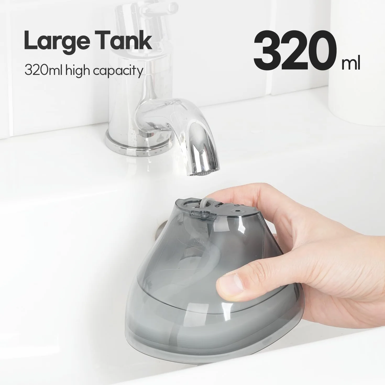 OKYUK Prostownica parowa 1800 W, przenośna parownica do ubrań, zbiornik na wodę 320 ml, szybkie nagrzewanie, żelazko parowe w zestawie z 2 szczotkami, idealna w podróży i w domu, środek do usuwania