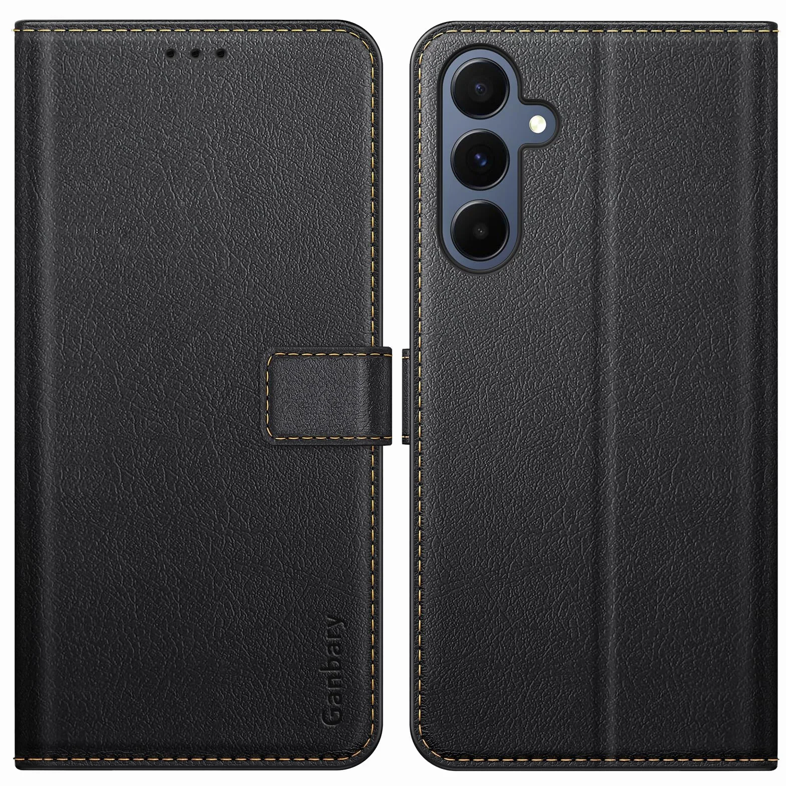 Ganbary Etui kompatybilne z Samsung Galaxy A16 4G/ 5G, wysokiej jakości etui z klapką ze skóry PU [pełna ochrona] [przegródki na karty] [podpórka] do Samsung Galaxy A16 4G/ 5G, czarne