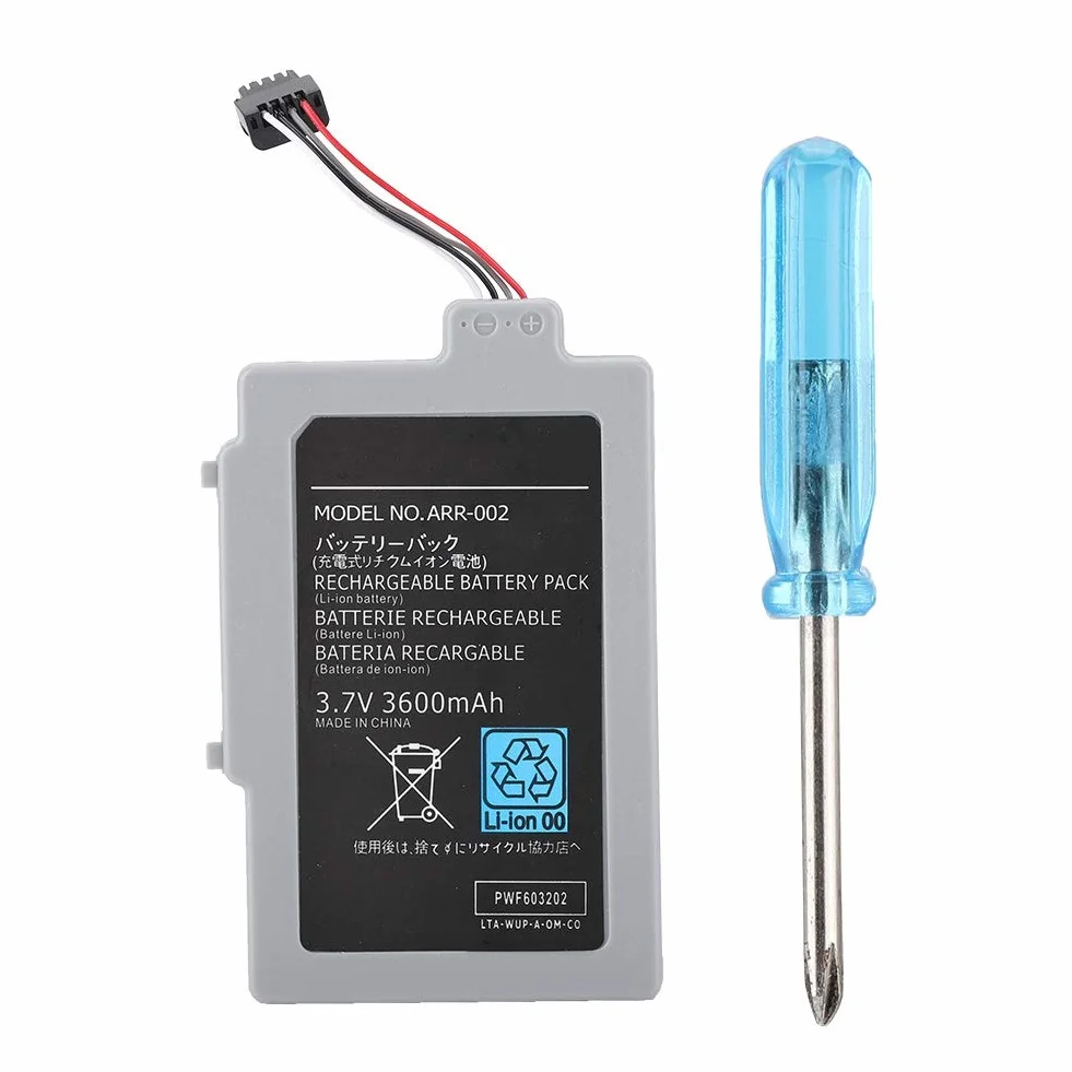 Garsent Akumulator Gamepad, 3,7 V, 3600 mAh, zapasowy kontroler do gier, ładowany do sieci WIIU.