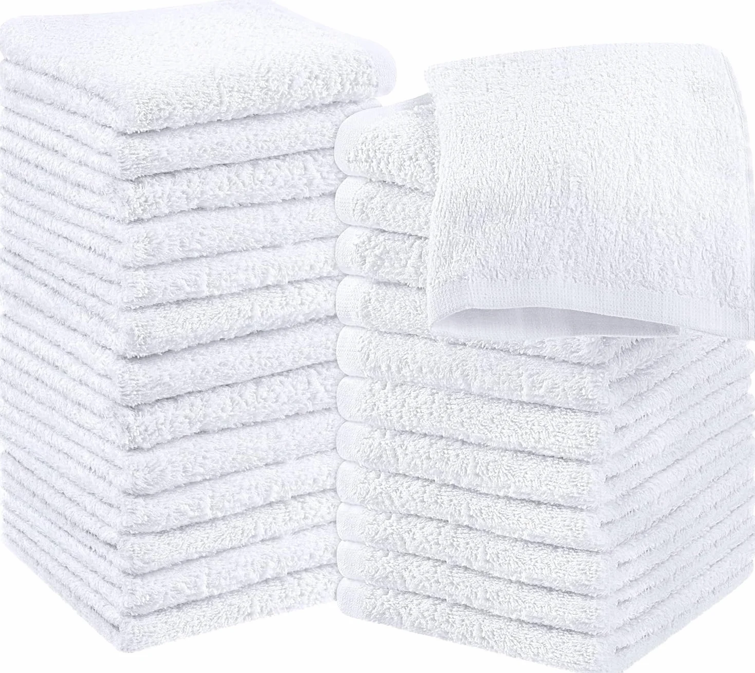 Utopia Towels - Zestaw 24 bawełnianych ręczników do twarzy, 30 x 30 cm, 100% Ring Spun, flanelowe ręczniki do twarzy Premia, bardzo chłonne i miękkie w dotyku ręczniki do rąk (Biały)