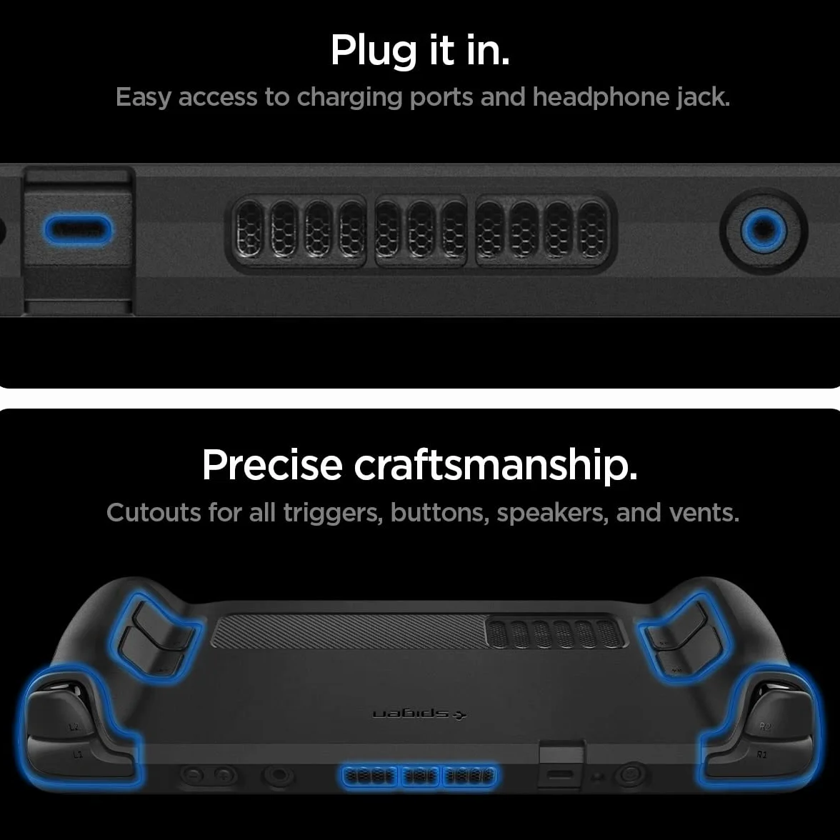 Spigen Etui Pancerne Kompatybilne z Steam Deck LCD (2022) / Steam Deck OLED (2023) - Czarny Matowy