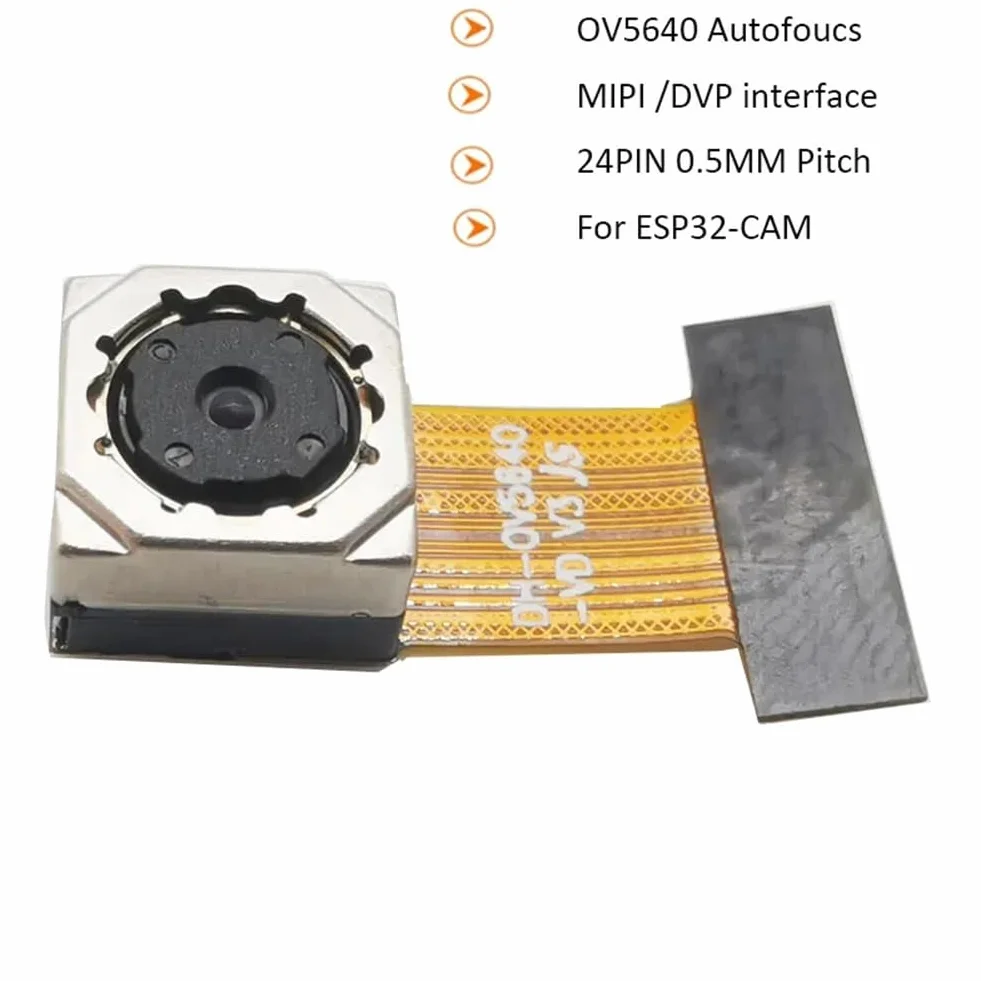 Booso OV5640 moduł kamery do ESP32-CAM Soft Board 5 milionów pikseli High Definition, autofokus 24-pinowy, odległość 0,5 mm, trwały, łatwy montaż, łatwy w obsłudze (C)