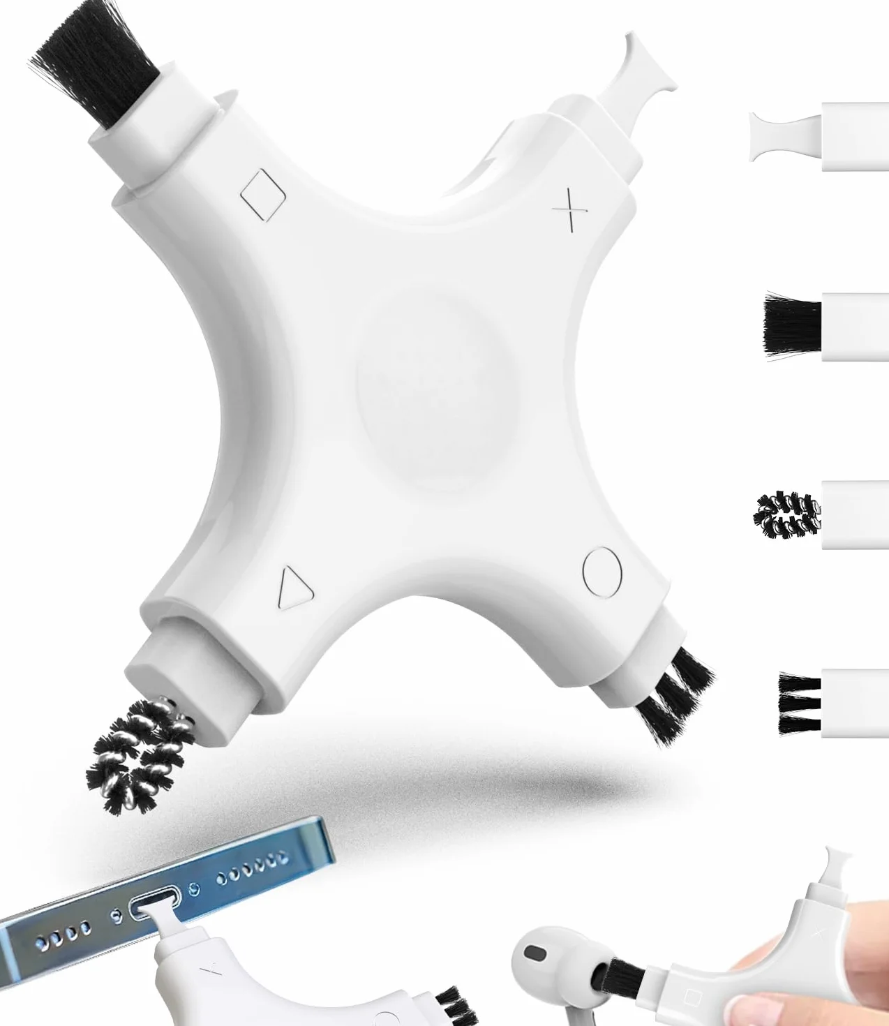 Nalezuns Zestaw do czyszczenia telefonu komórkowego, zestaw do czyszczenia Airpods, 4 w 1, zestaw do czyszczenia klawiatury, laptopa, tabletu, komputera, monitora PC, aparatu z rozpylaczem