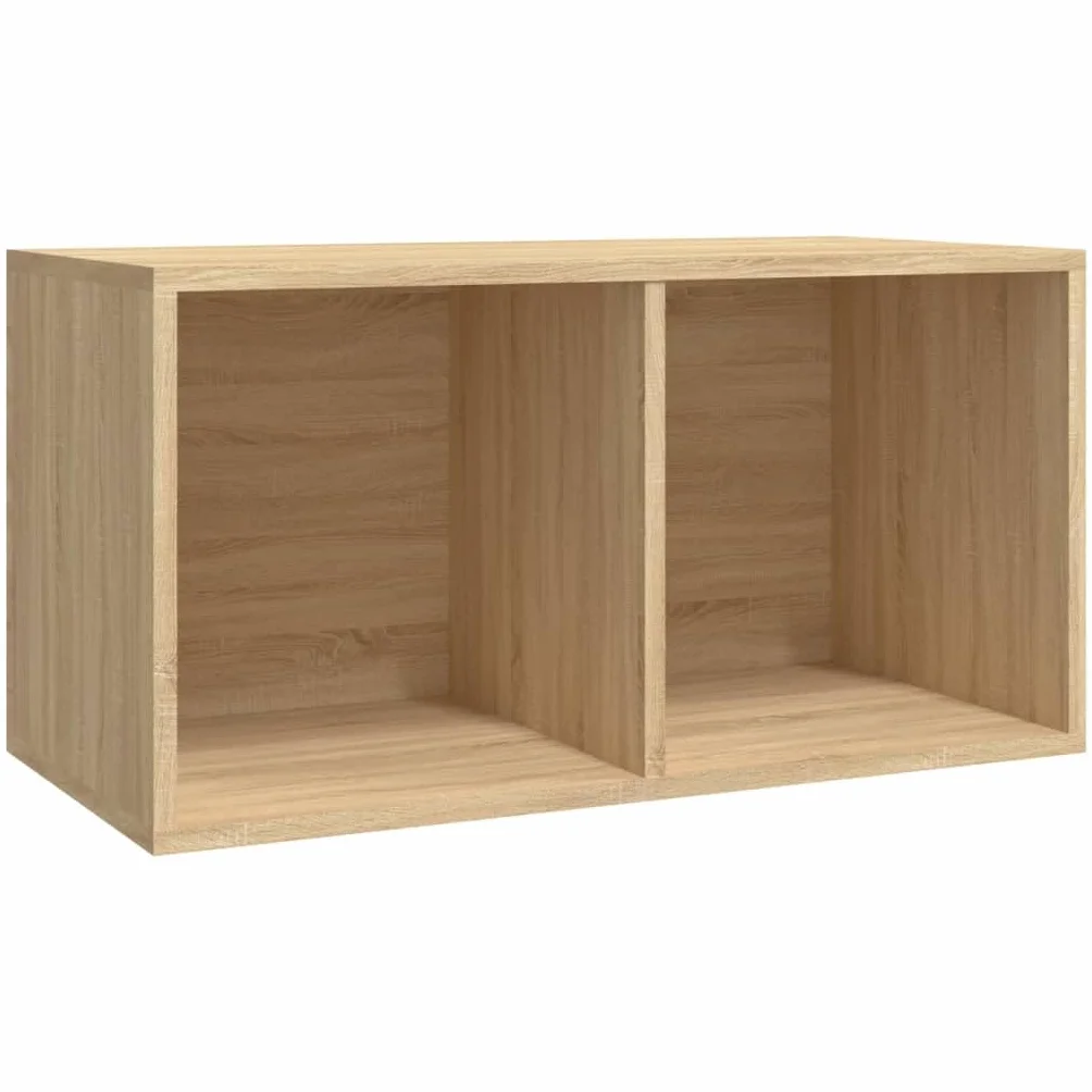 Szafki i przechowywanie winylowe pudełko do przechowywania dąb sonoma 71 x 34 x 36 cm inżynieryjne drewniane szafki i stojaki do przechowywania nośników