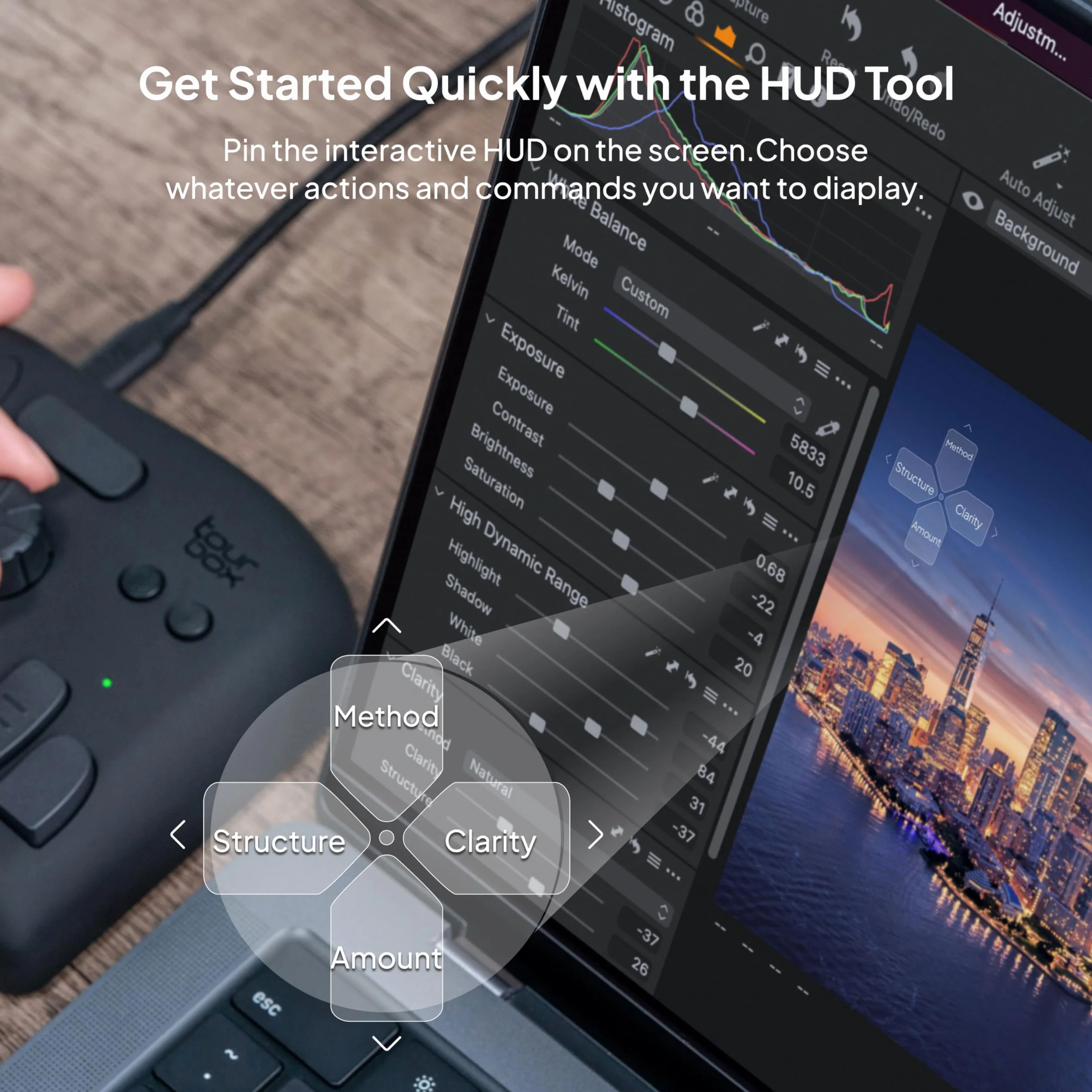 TourBox NEO, kontroler do edycji zdjęć wideo, konfigurowalna klawiatura skrótów, ergonomiczna konsola urządzeń do Photoshop Lightroom Premiere Illustrator, Windows Mac PC, tablet graficzny rysowania