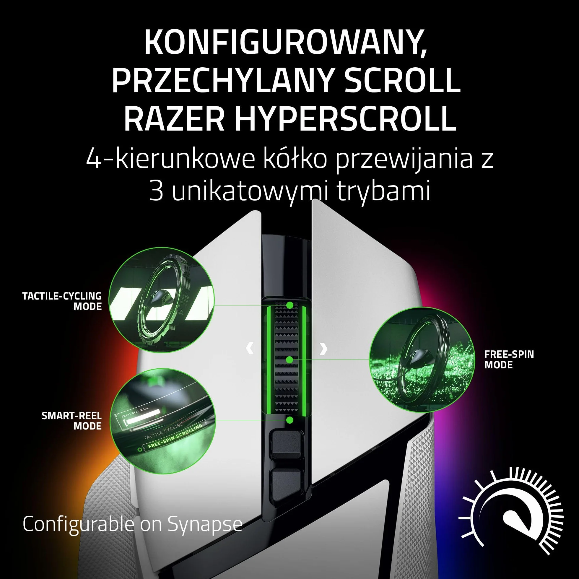 Razer Basilisk V3 Pro 35K Biała bezprzewodowa ergonomiczna mysz do gier z czujnikiem optycznym 35K