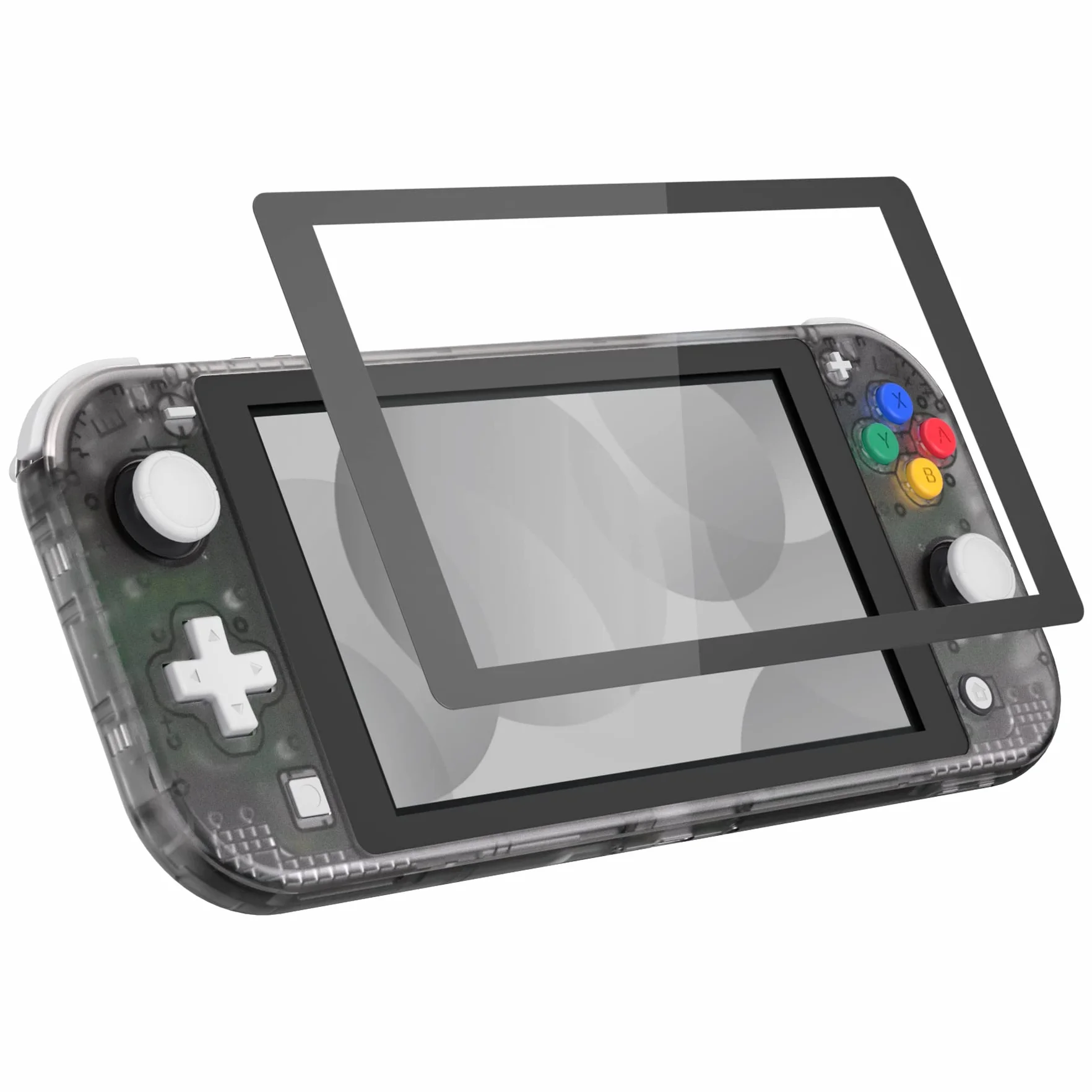 eXtremeRate Jasne Czarny DIY Wymiana Obudowa dla Nintendo Switch Lite Konsoli, NSL Handheld Controller Housing z Osłoną Ekranu, Niestandardowa Obudowa Cover dla Nintendo Switch Lite Konsoli