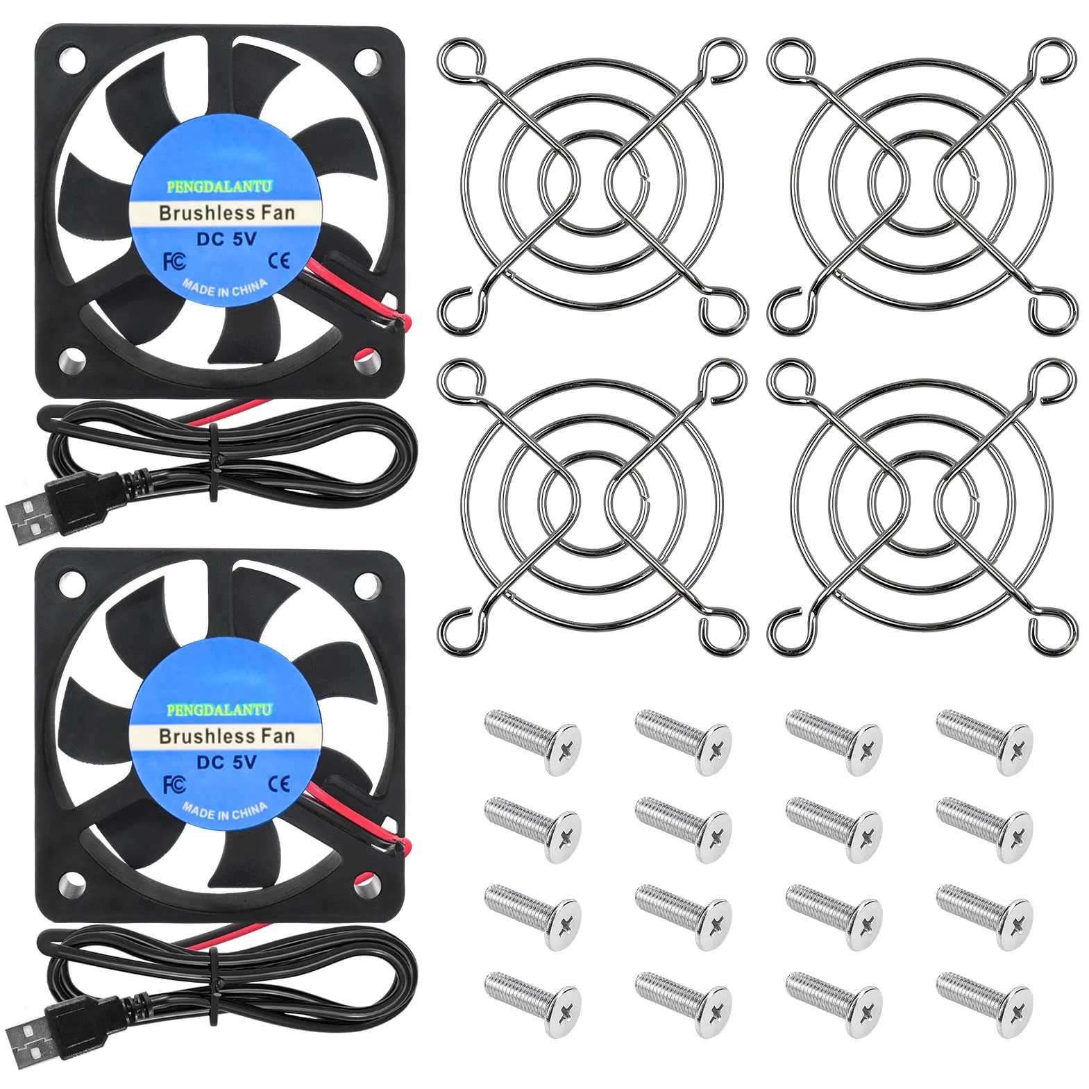 2 sztuki bezszczotkowych wentylatorów USB 50 mm 5 V PC wentylator USB 5010 50 x 50 x 10 mm, mini wentylator do komputera Makerbot do PC CPU, obudowa komputera, drukarka 3D