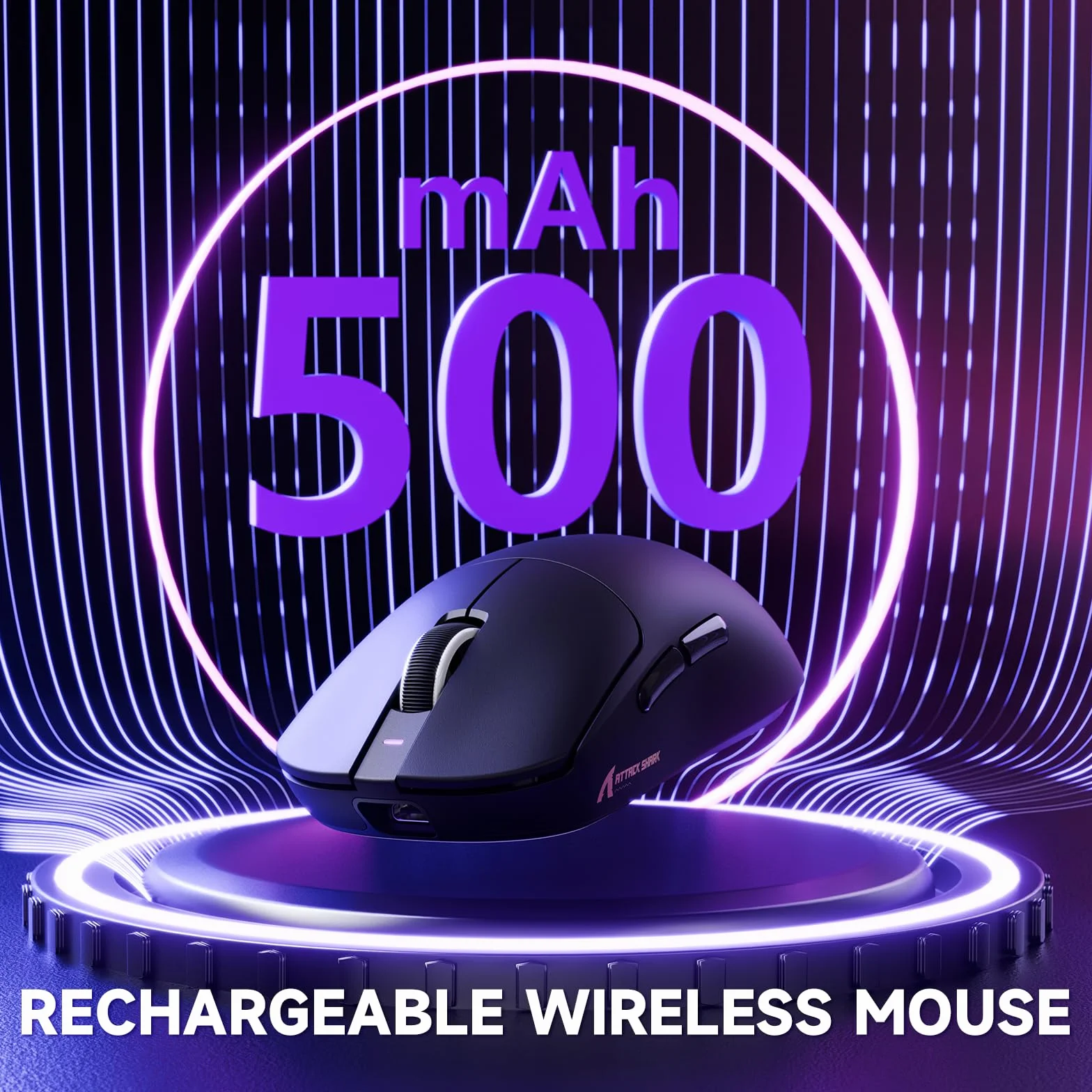 ATTACK SHARK X8PRO 55g Bezprzewodowa Mysz do Gier, 40000 DPI, 8 kHz, 2,4 GHz/BT, 500mAh, Czarny