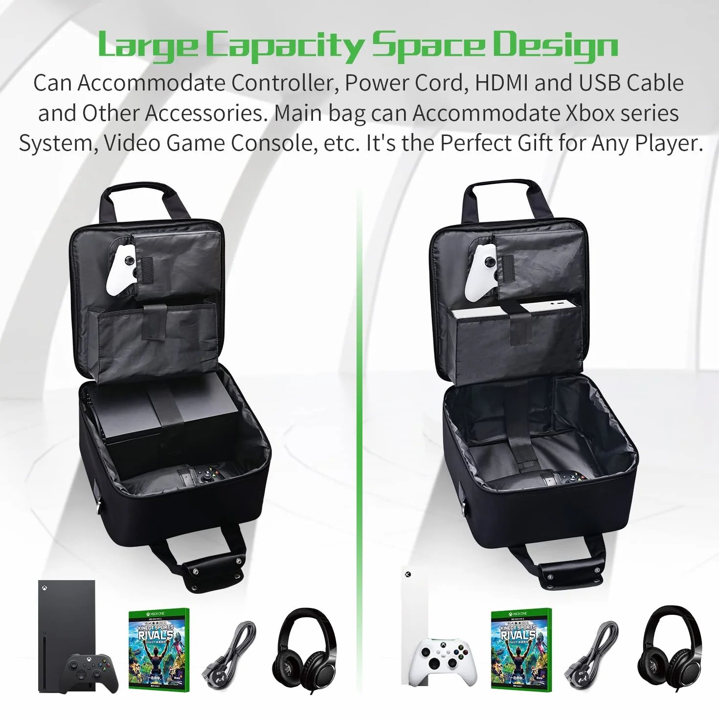 G-STORY Xbox Series X/S Case, Kolor: czarny, Xbox X/S Case, Xbox X/S Case