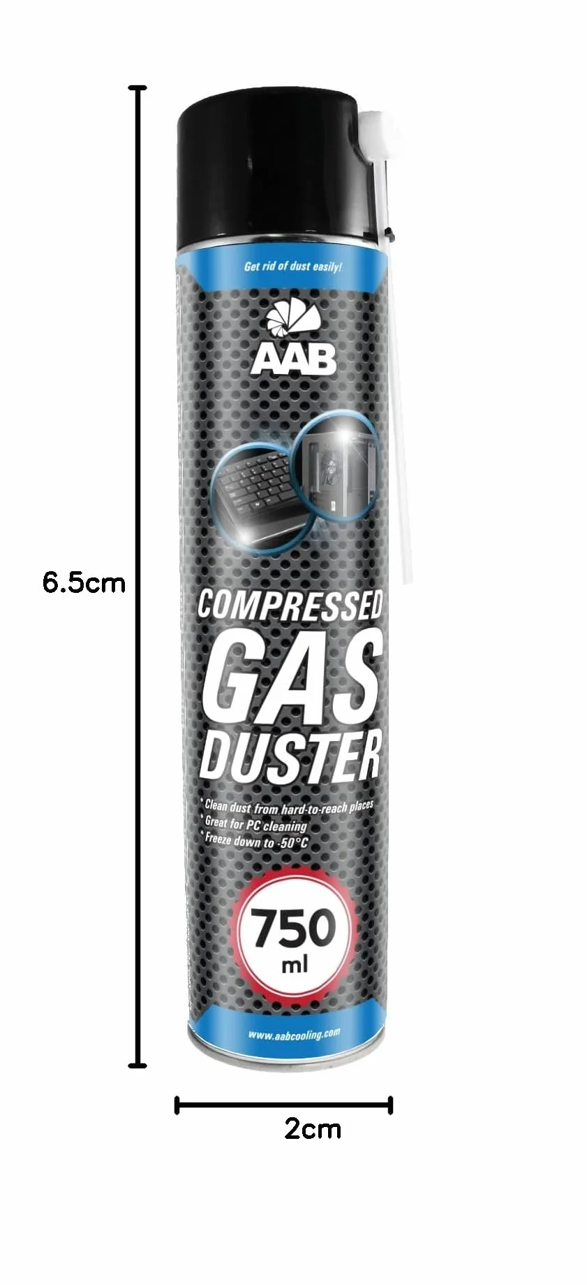 AABCOOLING Compressed Gas Duster 3 x 750ml - Sprężony Gaz, Sprężone Powietrze do Wyposażenia Komputerowego, Puszka, Spray do Czyszczenia Komputera, Klawiatury, Laptopa, Sprzętu Biurowego, PC