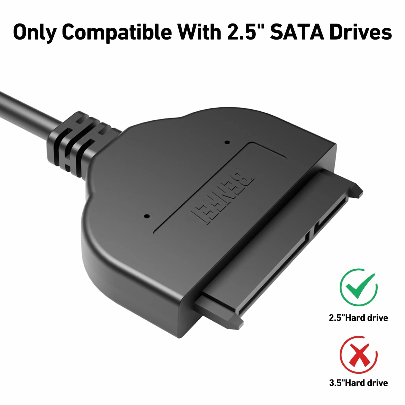 Kabel BENFEI SATA na USB, adapter sterownika twardego 2 w 1 USB-C/USB 3.0 na SATA III, kompatybilny z 2,5-calowym dyskiem twardym i dyskiem SSD