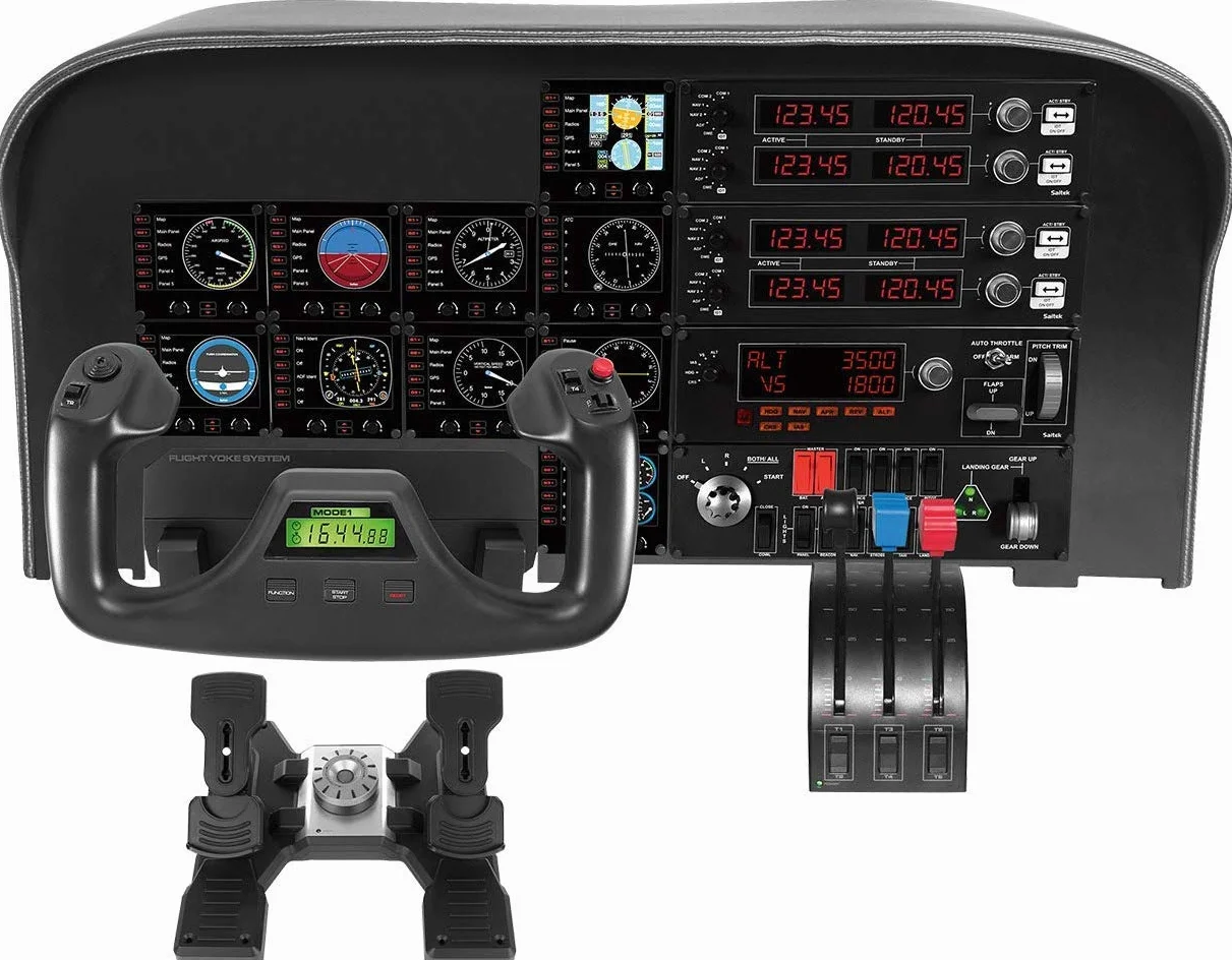 Logitech G Saitek Pro Flight Rudder Pedals Simulations-Pedale zur Rudersteuerung mit Zehenbremse