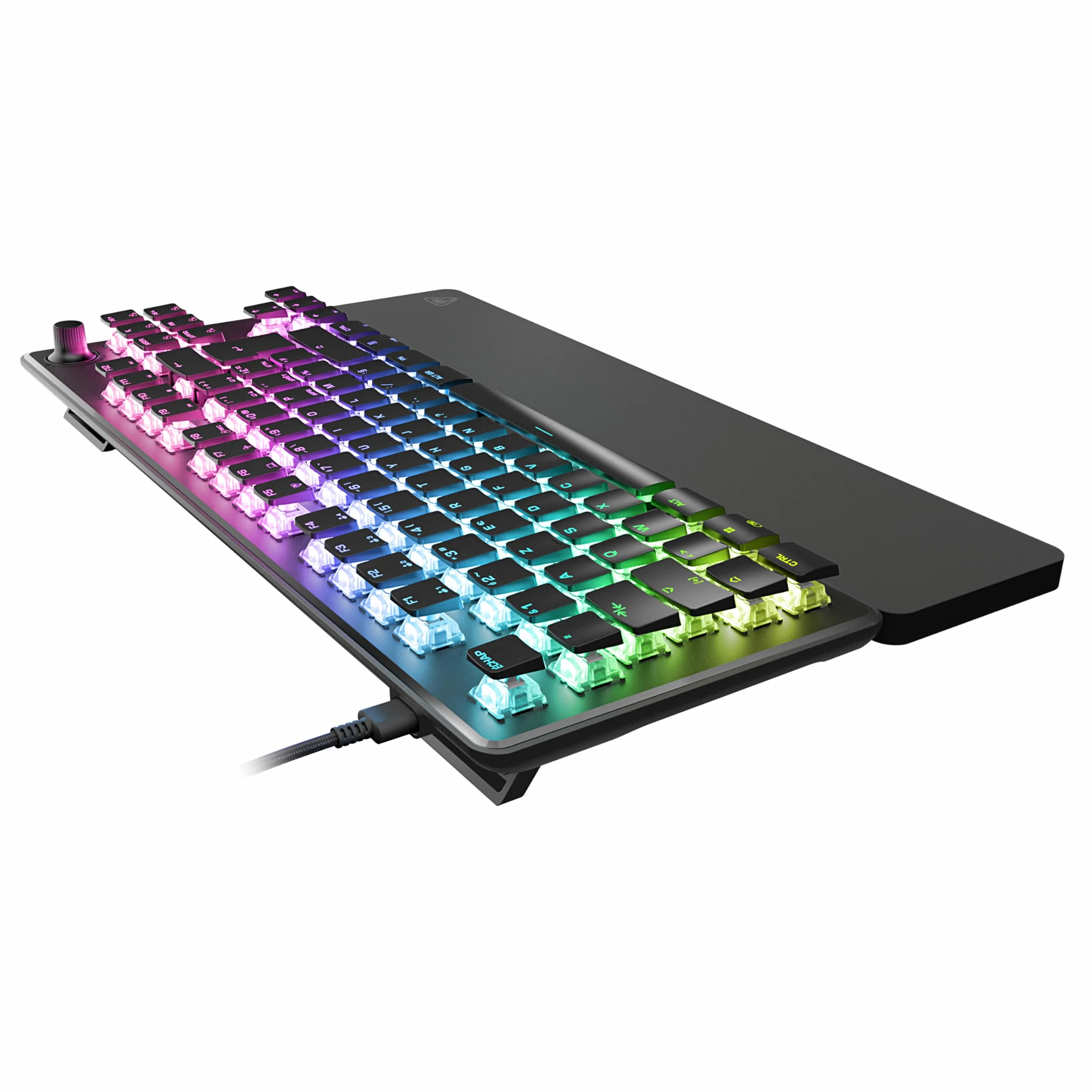 Turtle Beach Vulcan II TKL Pro – magnetyczna klawiatura do gier RGB, analogowy przełącznik z efektem hali, przyciski medialne, podkładka pod nadgarstki, aluminiowa pokrywa
