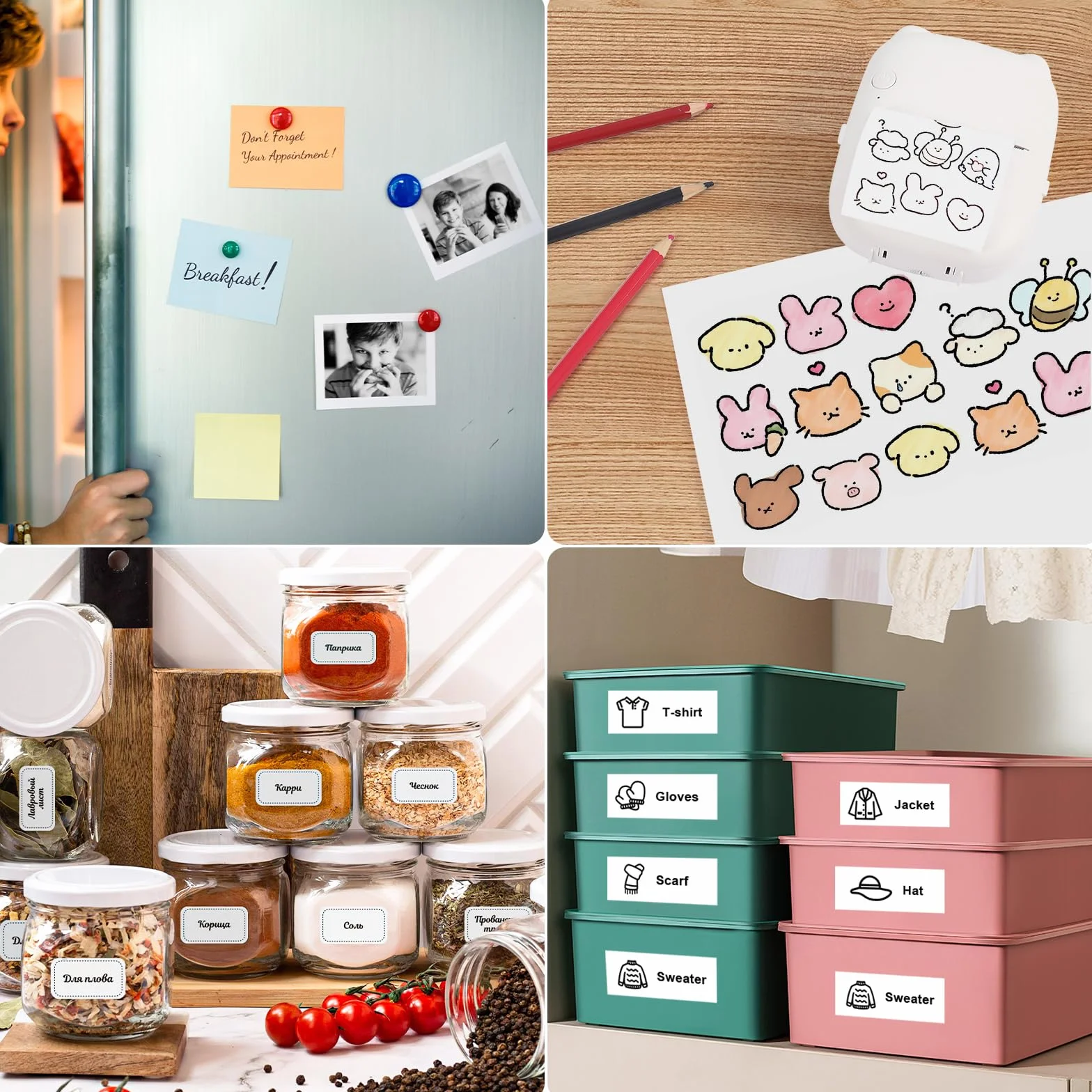 Mini drukarka, mobilna drukarka fotograficzna, przenośna mini drukarka fotograficzna, bezprzewodowa drukarka fotograficzna, 10 rolek papieru do drukarki i 5 kredek, smartfon, drukarka