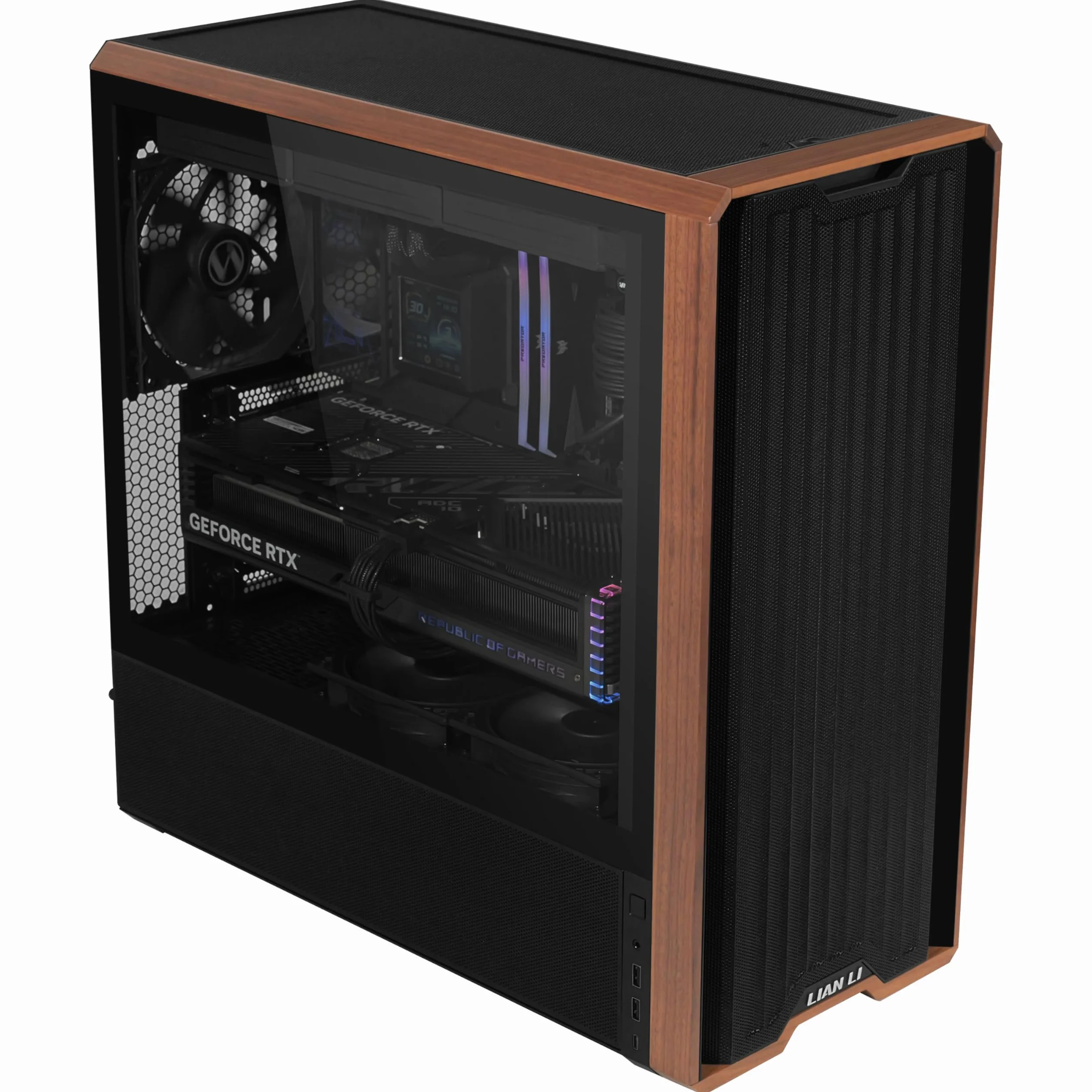 Lian Li LANCOOL 217 - Szafka komputerowa Mid-Tower/Gaming Cabinet - Czarny | Kompatybilny z ATX/Micro-ATX/Mini-ITX | 5 wstępnie zainstalowanych wentylatorów - G99.LAN217X.in