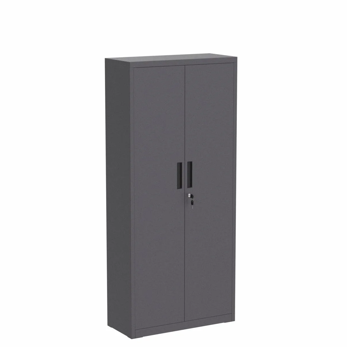 SONGMICS 5-półkowa szafa garażowa z 2 drzwiami, szafa biurowa, 40 x 80 x 180 cm, 1 zamek, regulowane półki, metalowa szafka, matowa czerń OMC015B01