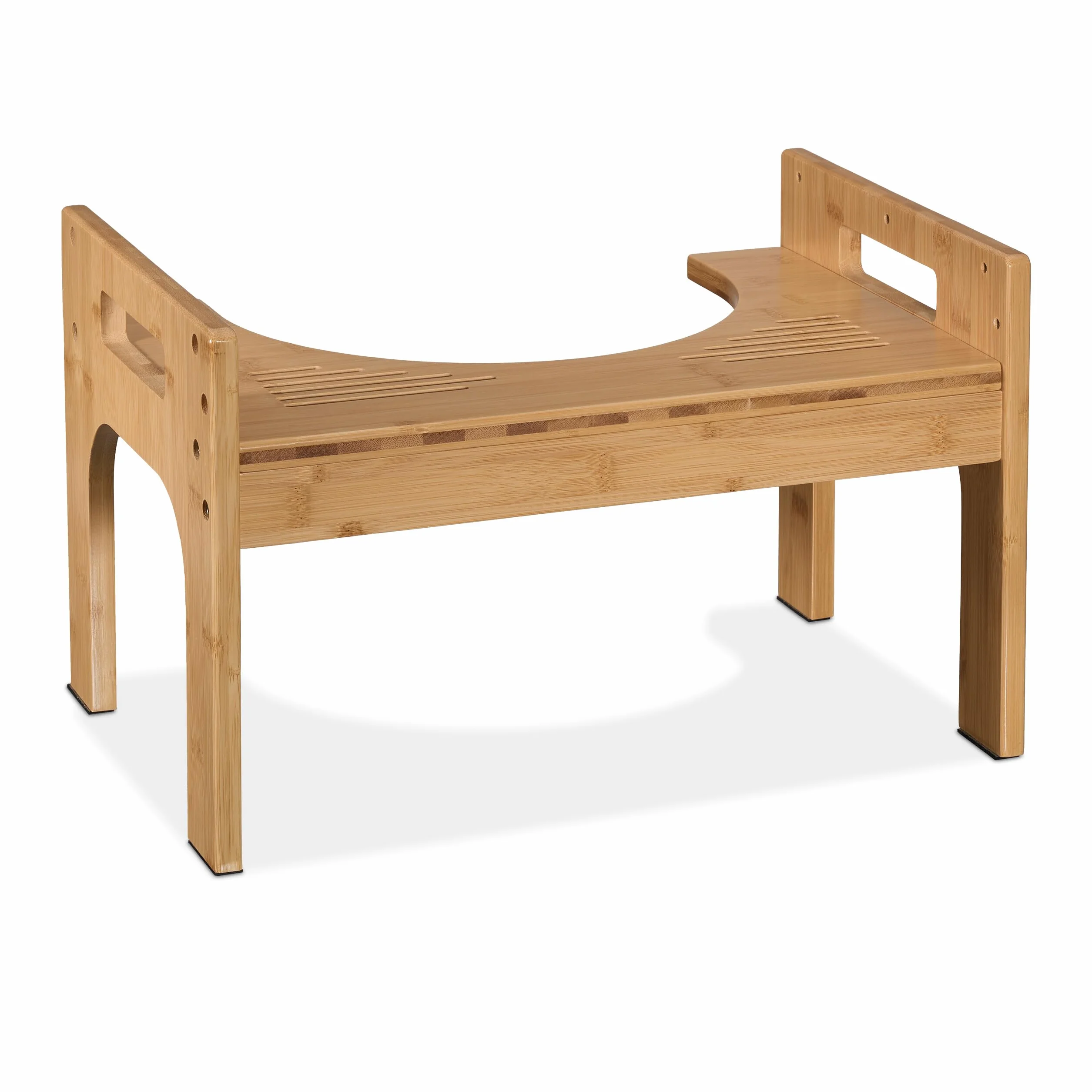 Relaxdays Taboret toaletowy bambus 28,5 x 45,5 x 28,5 cm naturalny