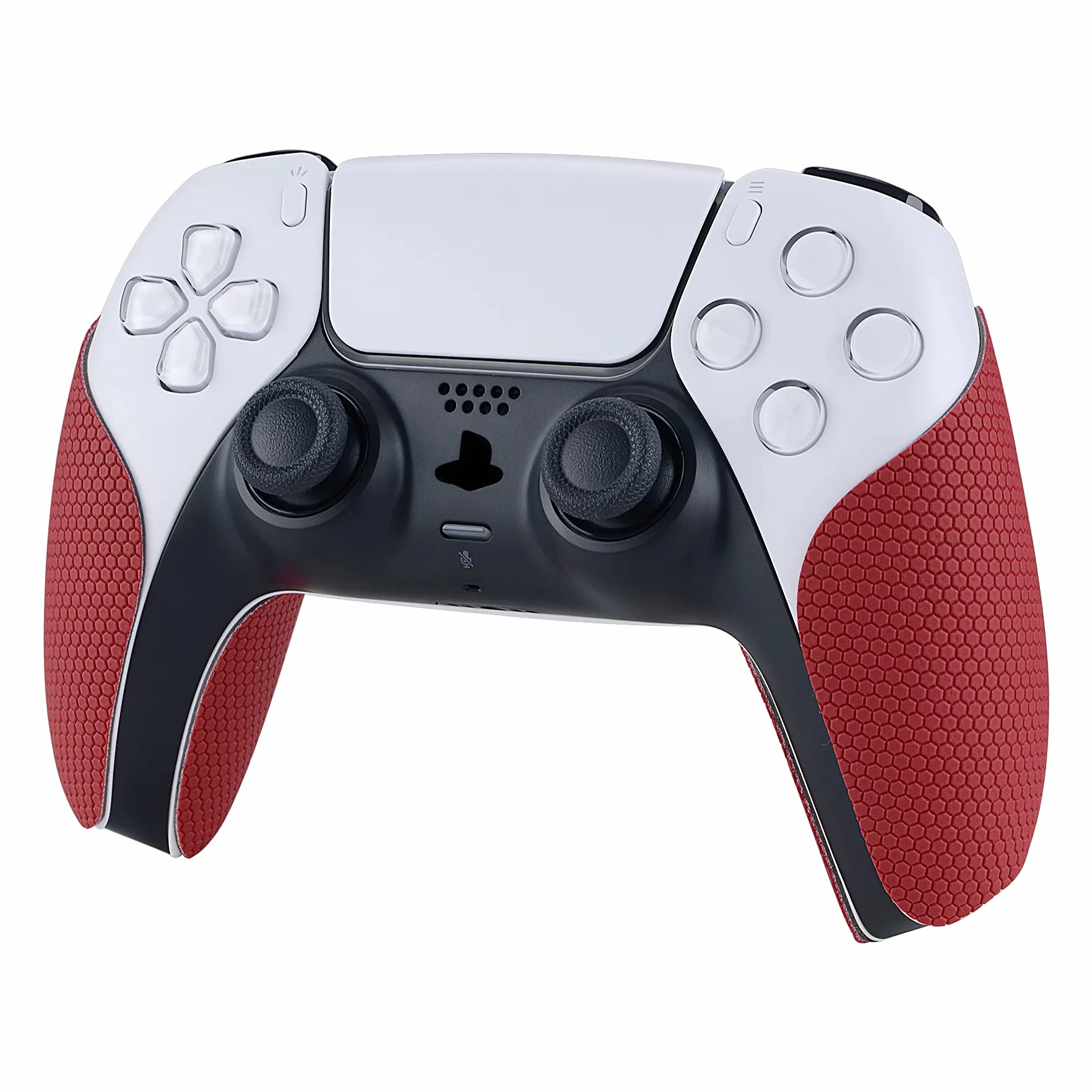 eXtremeRate PlayVital Grip Sticker do ps5 Kontrolera,Miękkie Gumowe Podkładki Uchwyty do ps5 Kontrolera,Antypoślizgowy Skin na Kontrolera do ps5-Czerwone