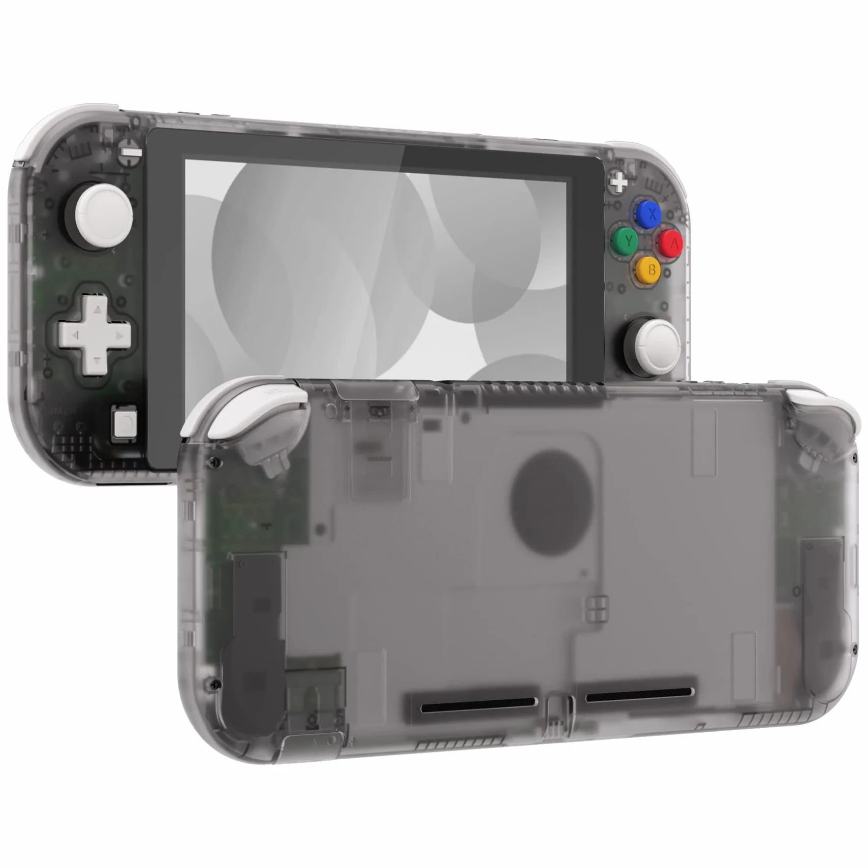 eXtremeRate Jasne Czarny DIY Wymiana Obudowa dla Nintendo Switch Lite Konsoli, NSL Handheld Controller Housing z Osłoną Ekranu, Niestandardowa Obudowa Cover dla Nintendo Switch Lite Konsoli