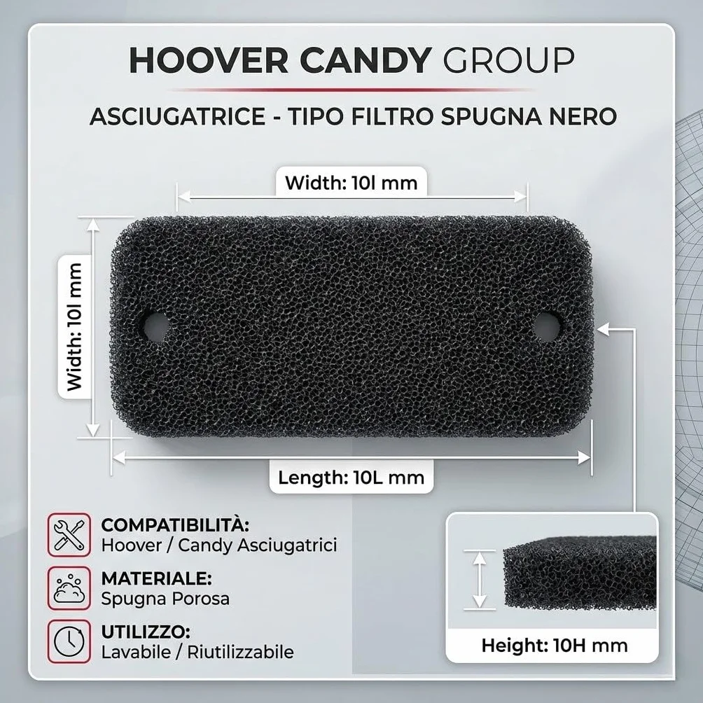 Hoover Schwammfilter für Kondenstrockner VHC 970AT-84 ua. - Nr.: 40006731
