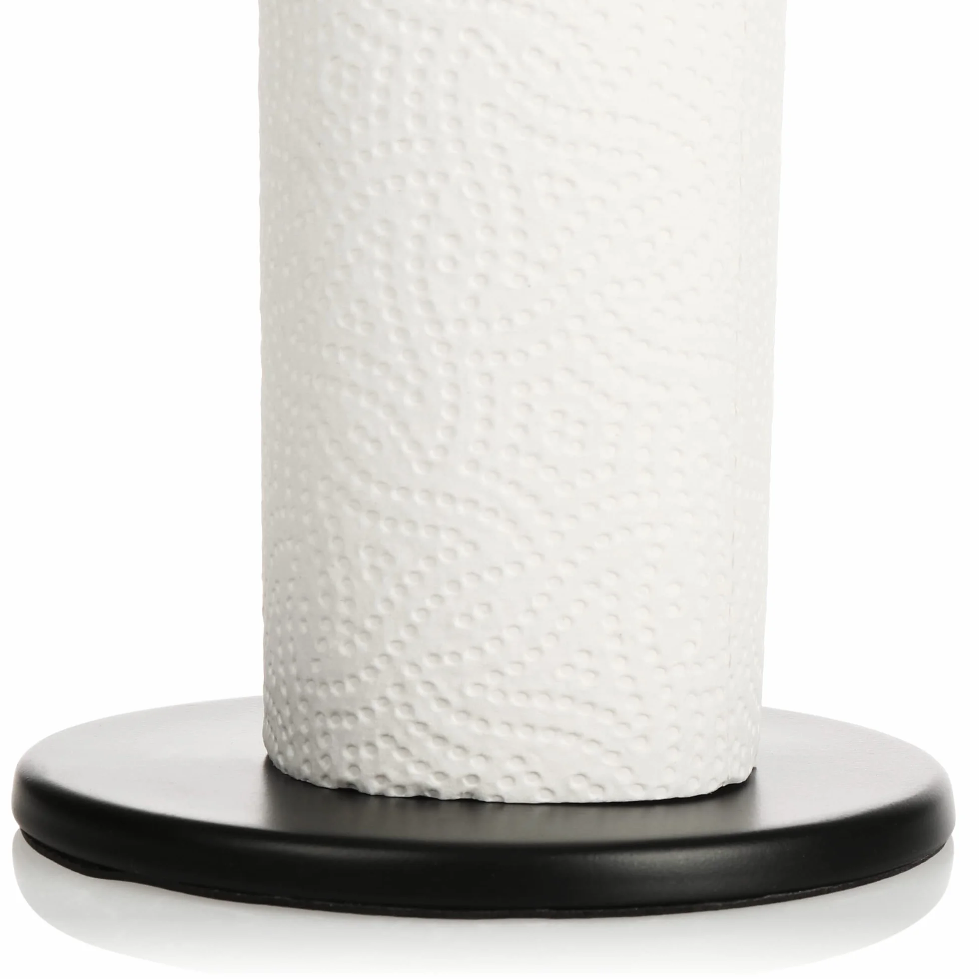 COM-FOUR® Stojacy uchwyt na rolke papieru do kuchni - uchwyt na rolke papieru wykonany z metalu - uchwyt na rolke papieru bez wiercenia - 32 cm (01 sztuka - czarny)