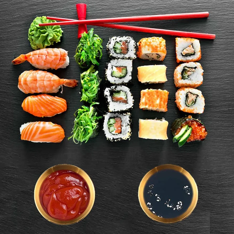 Stal nierdzewna miski do zanurzania sushi, okrągłe miski do dipów i sosów