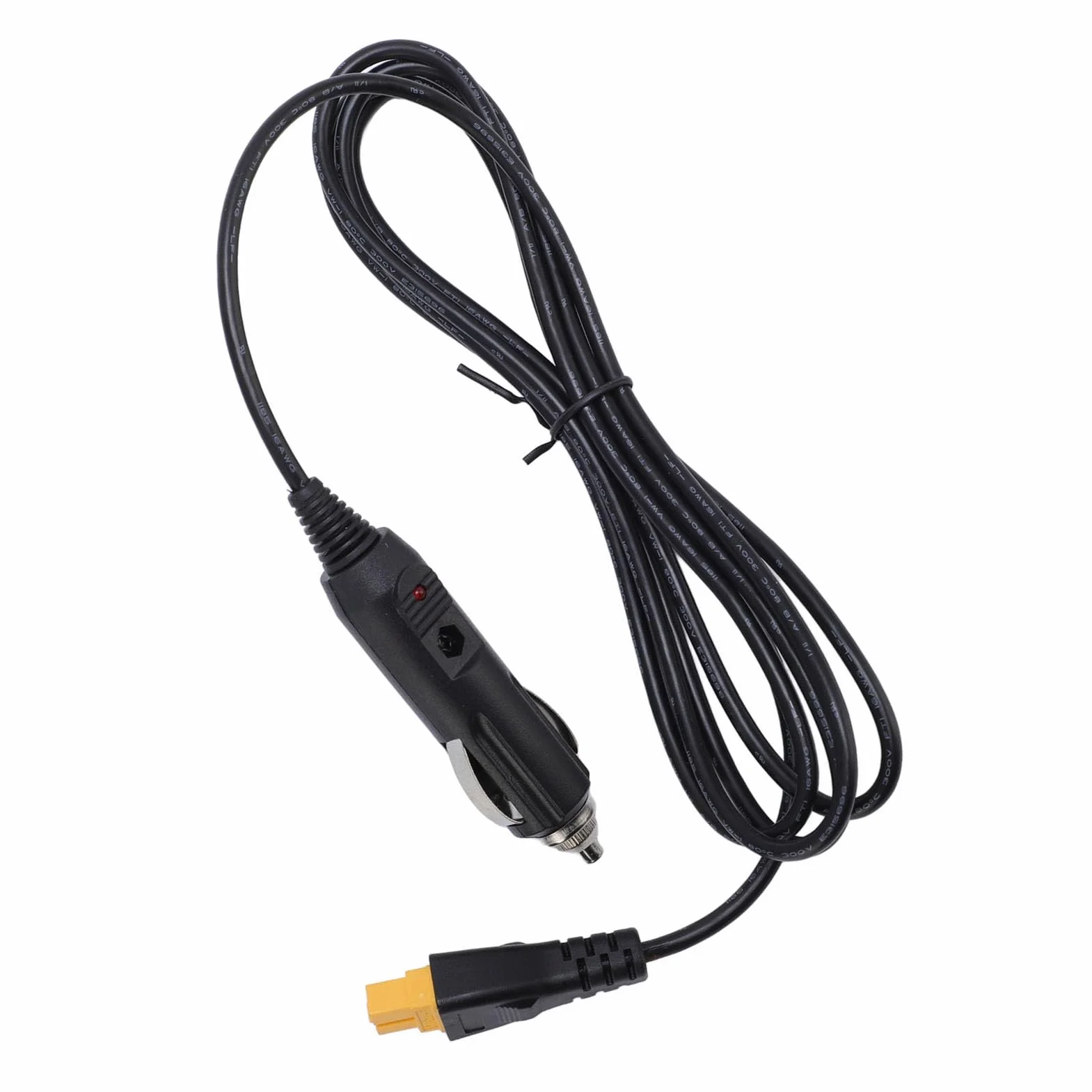XT60 Kabel adaptera ciężka, 18AWG Power Extenft Cygar Lost Mężczyzna do XT60 Złącze żeńskie do generatora słonecznego ciężarówki samochodowej 2Meter