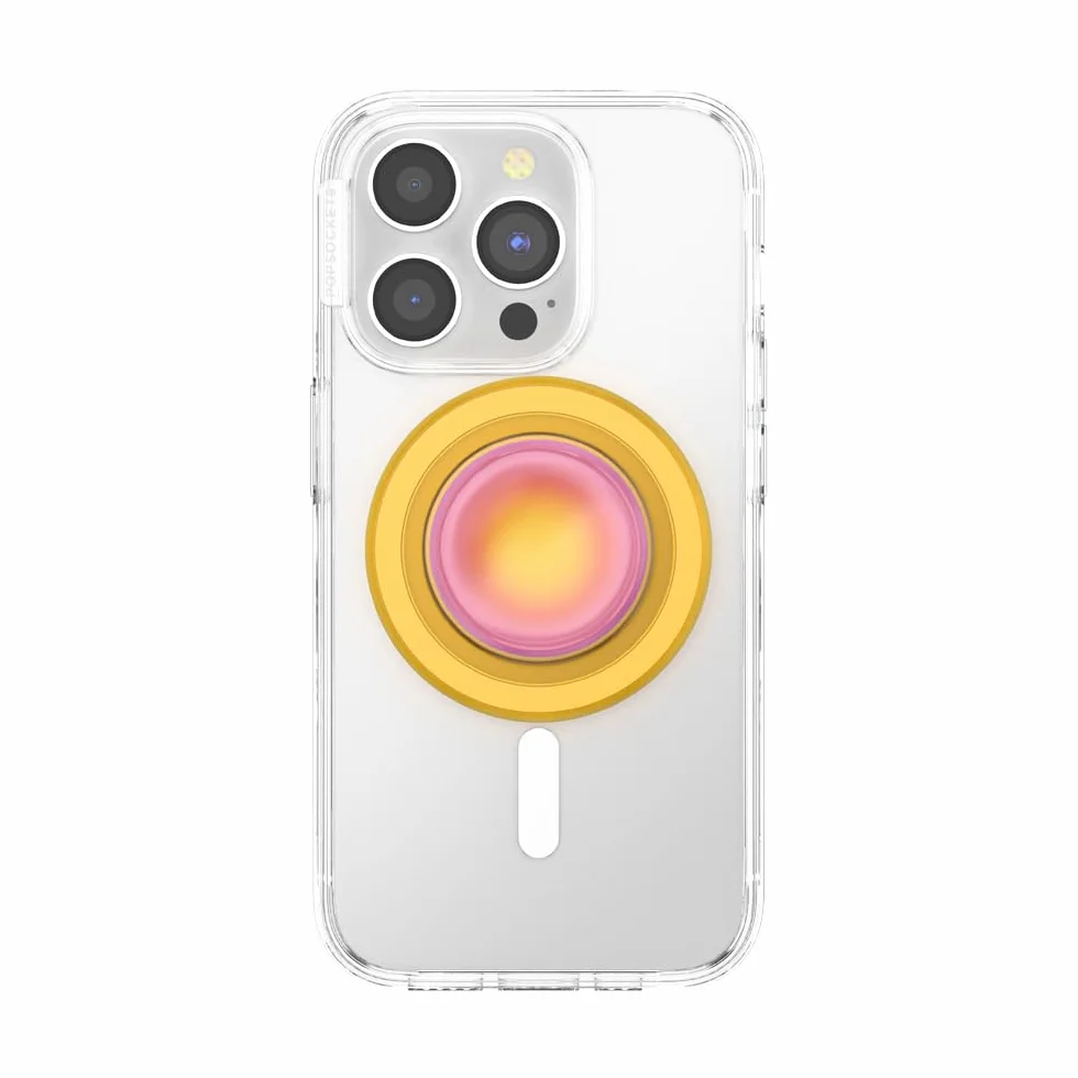PopSockets: PopGrip Round dla MagSafe - Pierścień Adaptera do MagSafe w Zestawie - Rozkładany uchwyt i stojak do telefonów z wymiennymi krążkami PopTop - Jelly Sunni