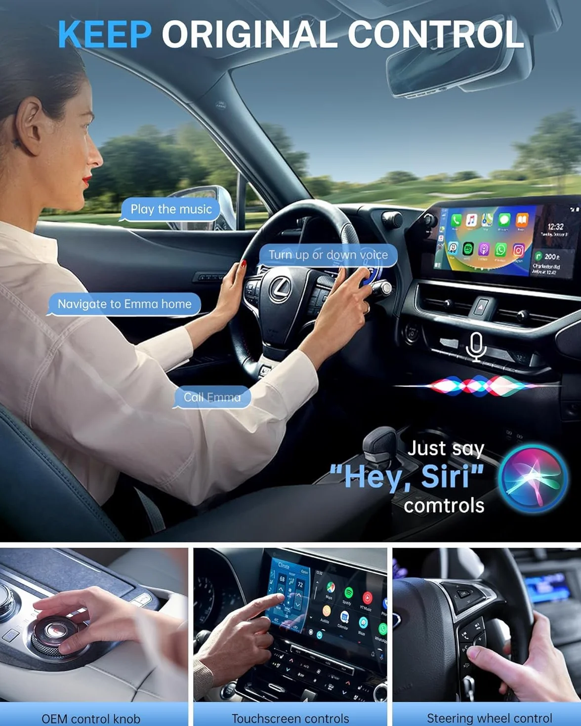 Adapter CarPlay Wireless 2025, aktualizacja OTA, pasuje do samochodów z 2016 i nowszych z CarPlay, współpracuje z iPhone iOS 11+ i Android Auto, Mini i Stable, automatyczne ponowne łączenie.