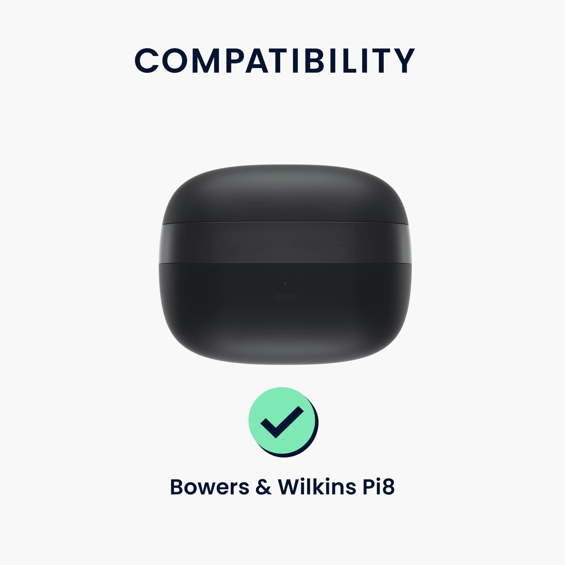 kwmobile Silikonowa osłona kompatybilna z Bowers & Wilkins Pi6 / Pi8 - Obudowa Przyklejana Skóra z klipsem - Czarny