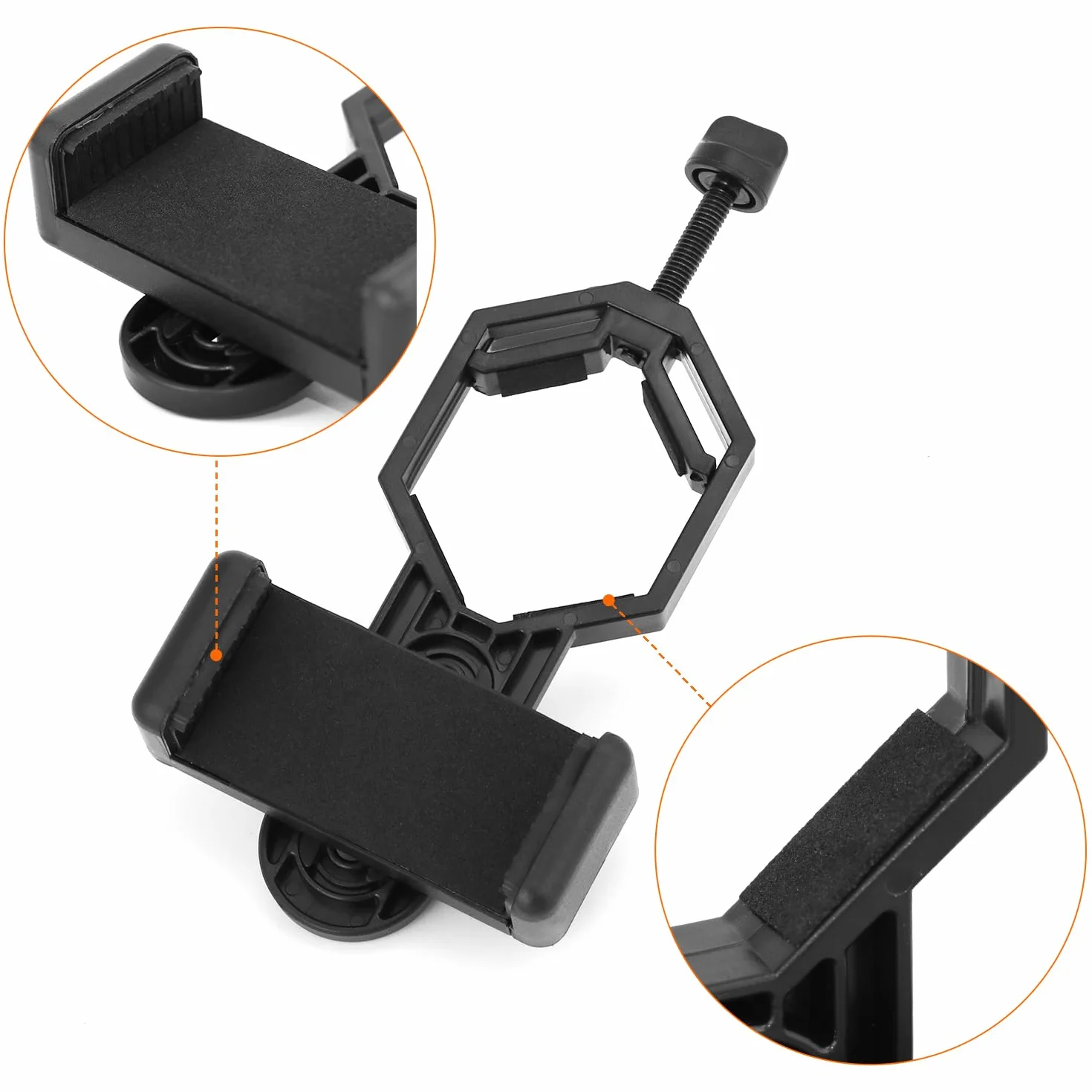 QWORK® Teleskopowy adapter do telefonu - Uniwersalny uchwyt na telefon komórkowy do okularów obserwacyjnych, okularów, lornetki
