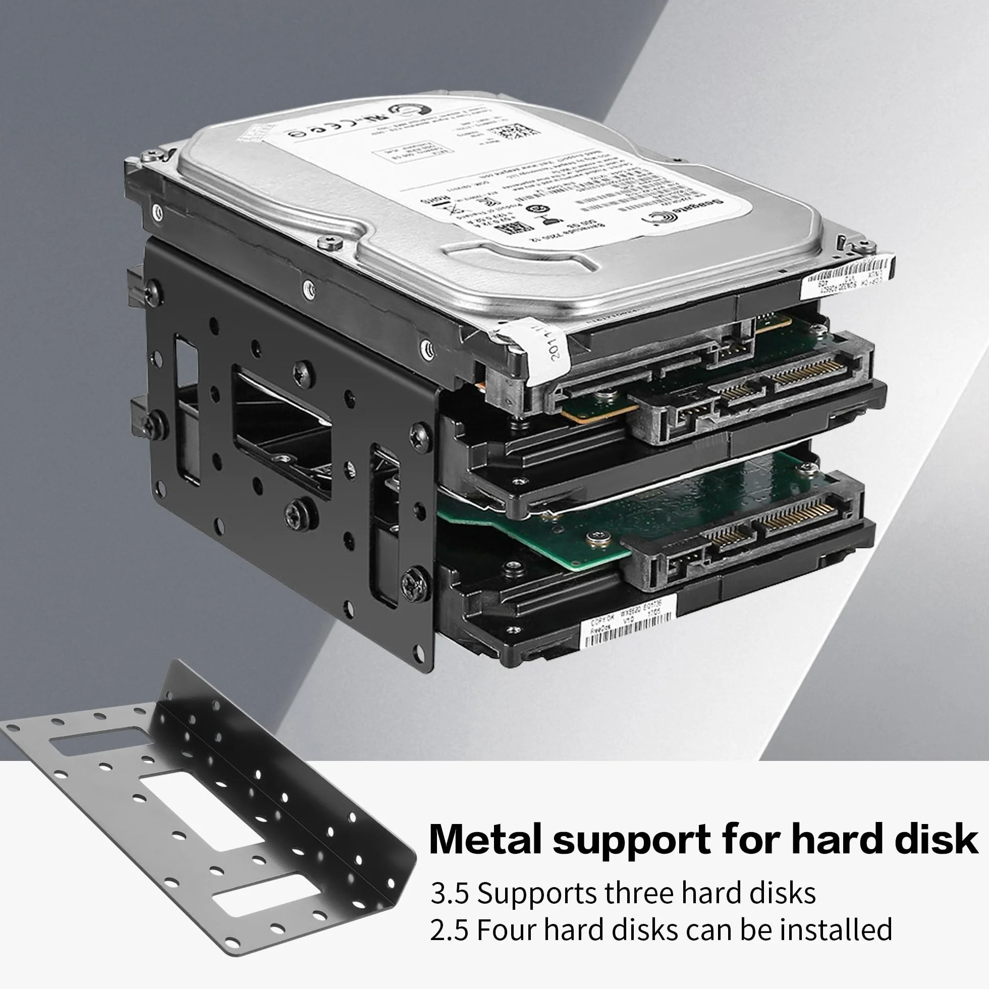 YAODHAOD Metalowy wspornik montażowy SSD, adapter dysku twardego 6.3 cm do 8.9 cm, wewnętrzny uchwyt montażowy dysku twardego (2 szt.)