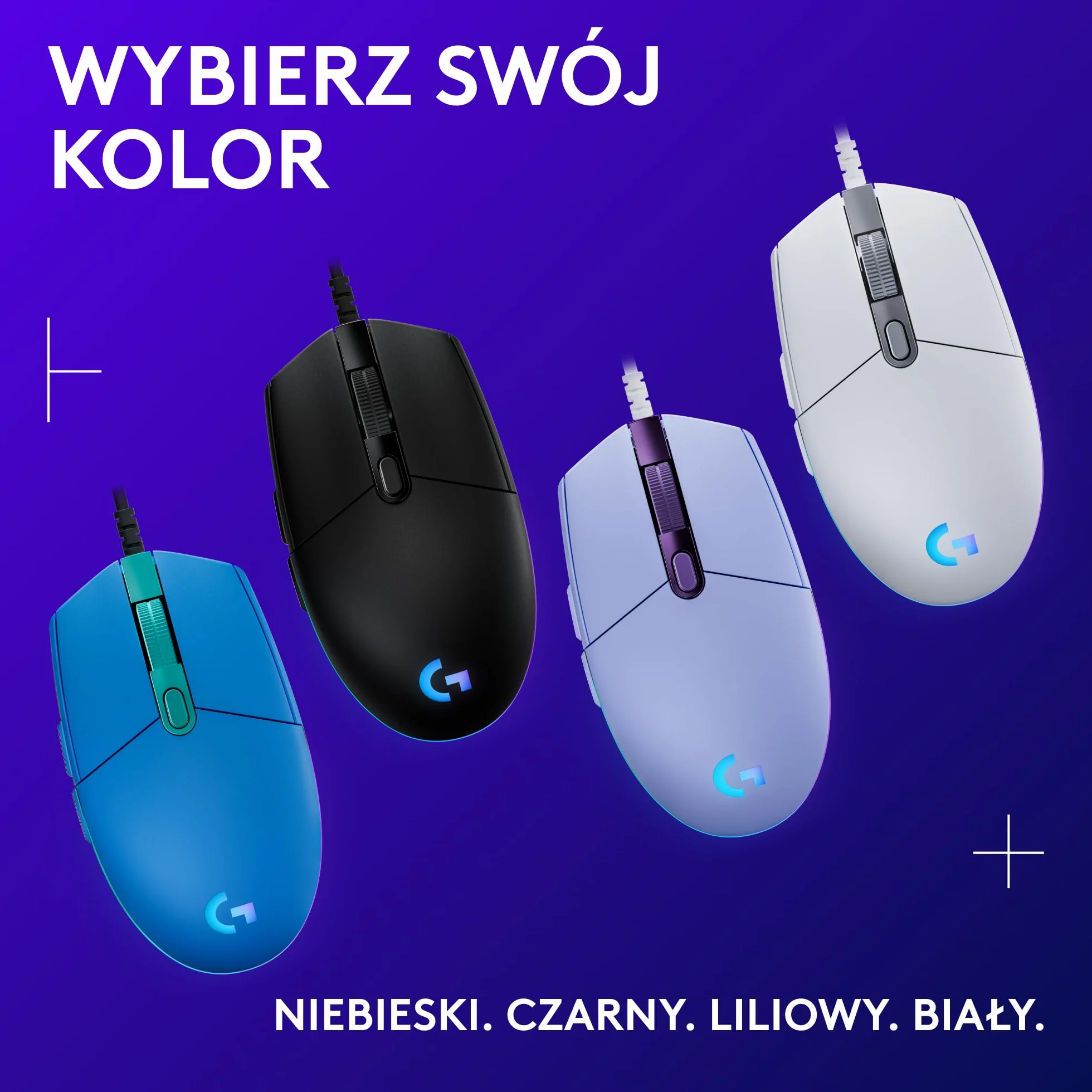 Logitech G G203 LIGHTSYNC Mysz do gier z konfigurowalnym podświetleniem RGB, 6 programowalnymi przyciskami, czujnikiem klasy gamingowej, śledzeniem 8K DPI, lekka - Czarny