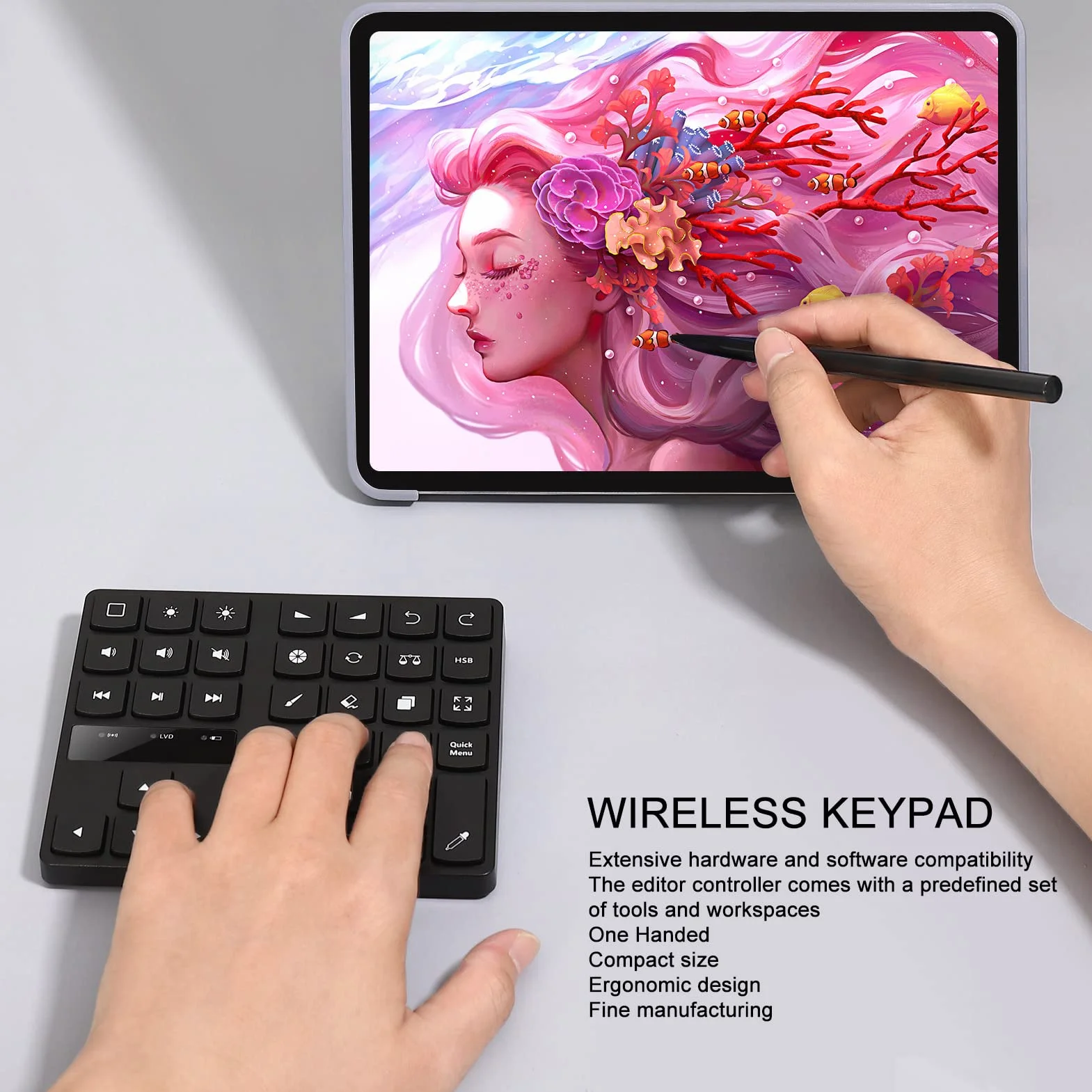 Dioche Procreate Shortcut klawiatura - klawiatura rysunkowa ABS z 35 przyciskami, One Hand Drawing do OS X