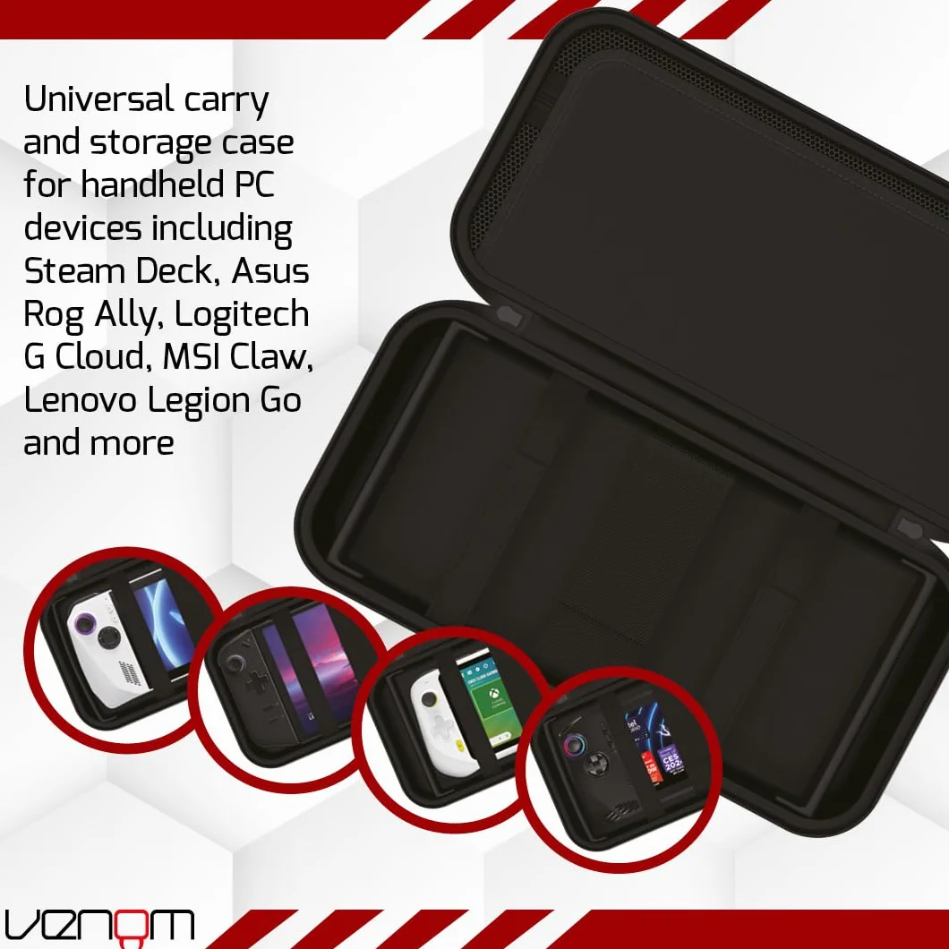 Venom Etui do przechowywania przenośnego komputera PC – kompatybilne ze Steam Deck, Asus Rog Ally, Logitech G Cloud, MSI Claw, Lenovo Legion Go