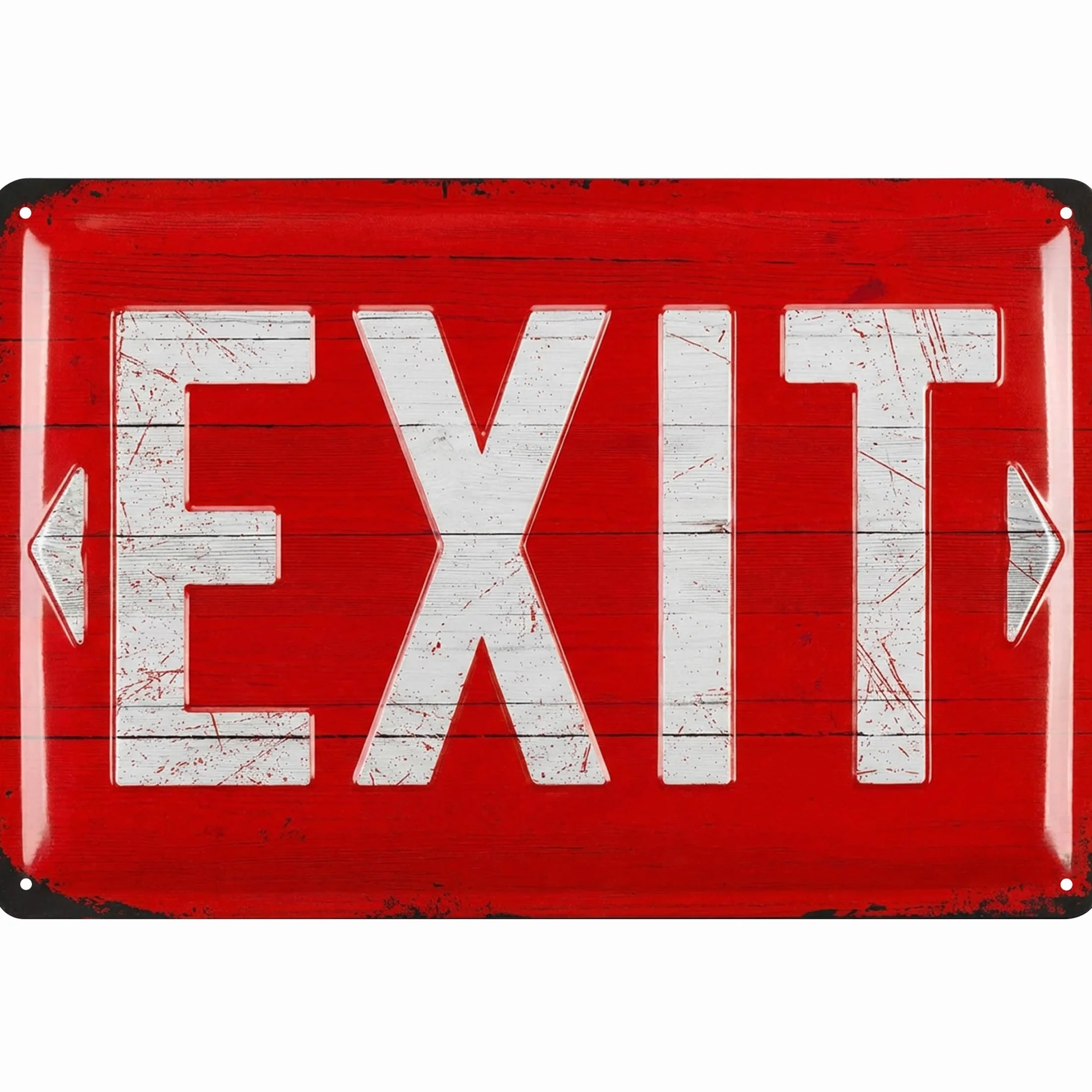 EXIT blaszana tabliczka filmowa w stylu vintage, dekoracja piwnicy, pubów, baru, metalowa tabliczka w stylu retro, na prezent, nostalgiczny wygląd drewna, 20 x 30 cm