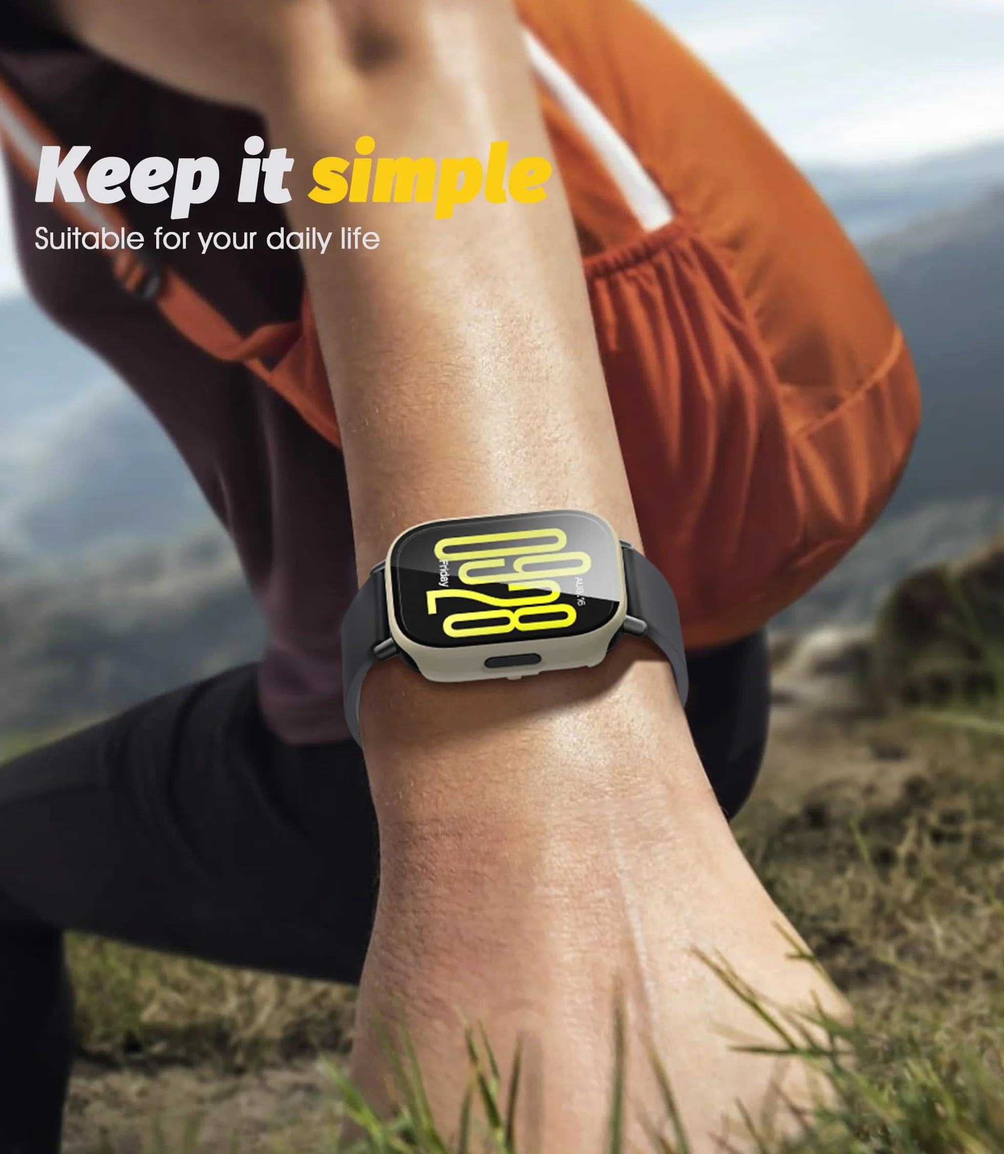 NEWZEROL 2 etui ochronne, kompatybilne z Xiaomi Redmi Watch 5 Active, ramka ochronna na komputer + folia ochronna na wyświetlacz z hartowanego szkła do Xiaomi Redmi Watch5 Active – białe/różowe