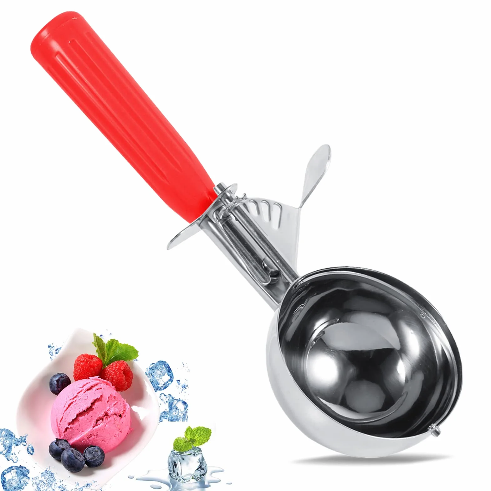 Łyżka do Lodów ze Stali Nierdzewnej z Plastikowym Uchwytem 5.2CM Narzędzie Kuchenne