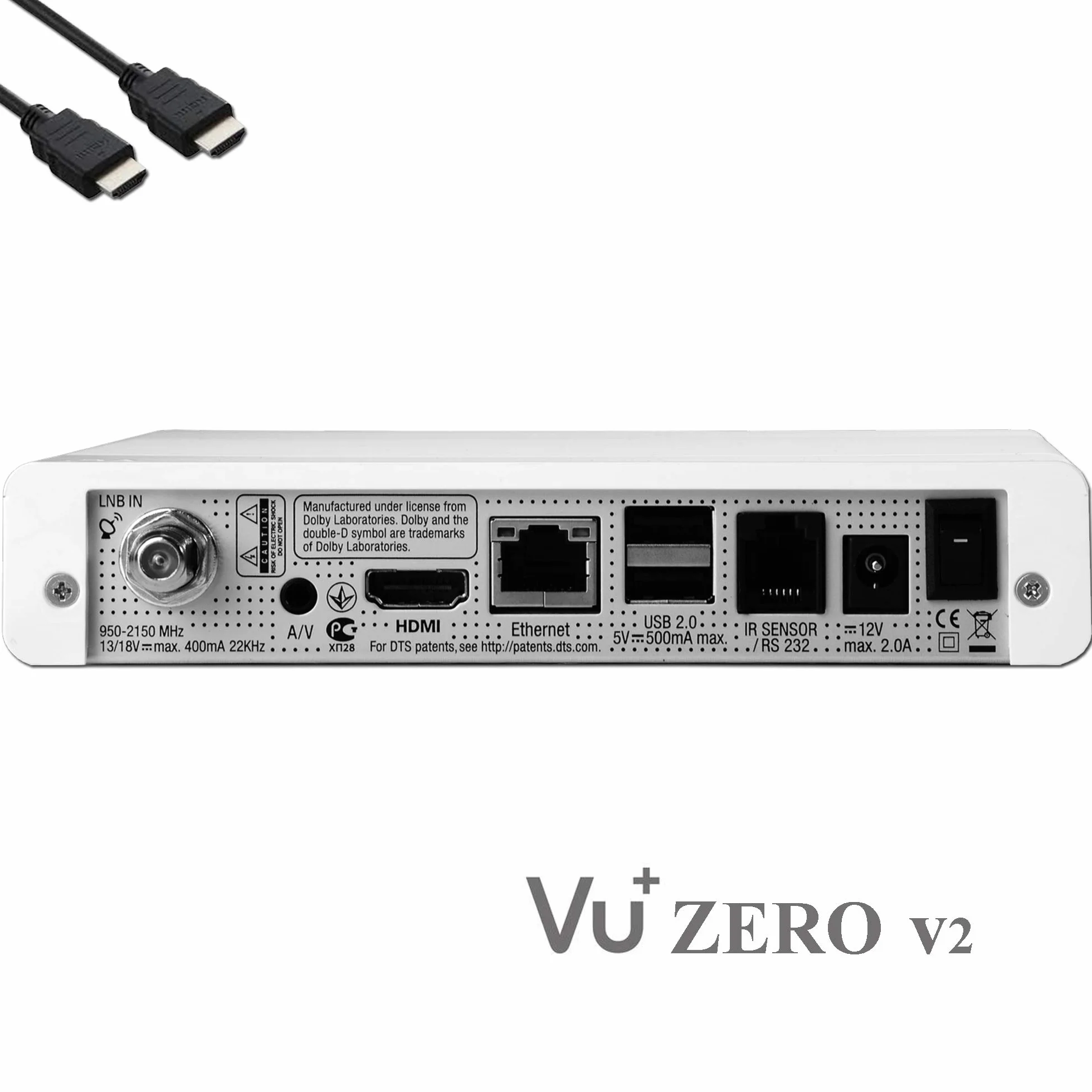 VU+ Zero HW wersja 2, 1 x tuner satelitarny DVB-S2 Full HD E2 Linux, odbiornik YouTube, odbiornik satelitarny z funkcją nagrywania, czytnik kart, USB + kabel HDMI EasyMouse, biały