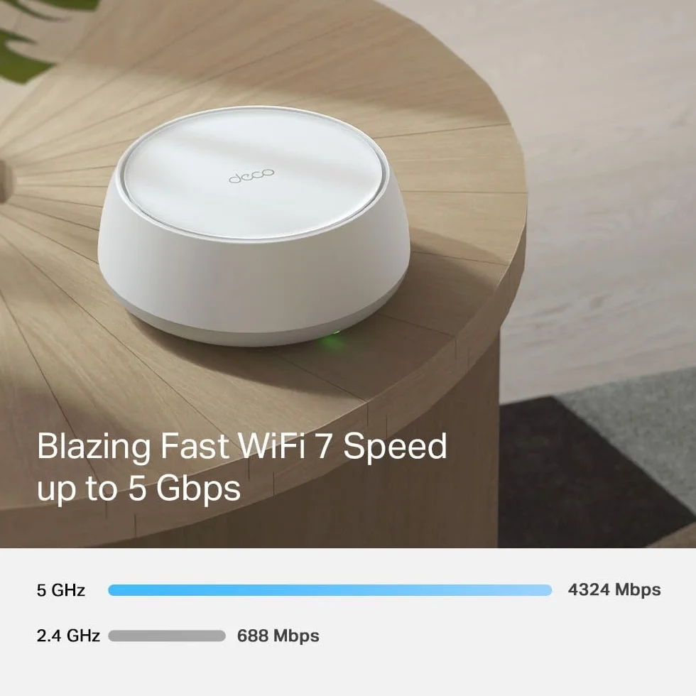 TP-Link WiFi 7 Deco BE25(1-pack) Mesh WiFi, BE3600Mbps Dual-Band, roouter, AP, 2 porty Ethernet 2,5 Gb/s, 4 anteny wewnętrzne, MLO, AI-Roaming, HomeShield, współpracuje z każdym ISP, modemem i Alexą