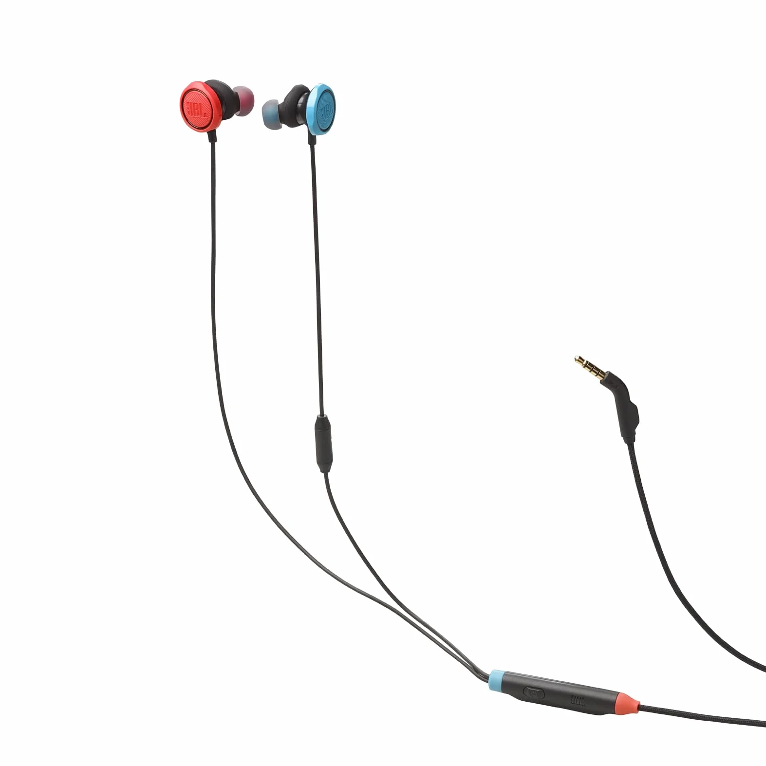 JBL Quantum 50 N Słuchawki Przewodowe Douszne do Gier z Mikrofonem z Funkcją Wyciszenia, USB C i Dźwiękiem JBL QuantumSURROUND, Kompatybilne z Wieloma Platformami, Niebiesko-czerwone