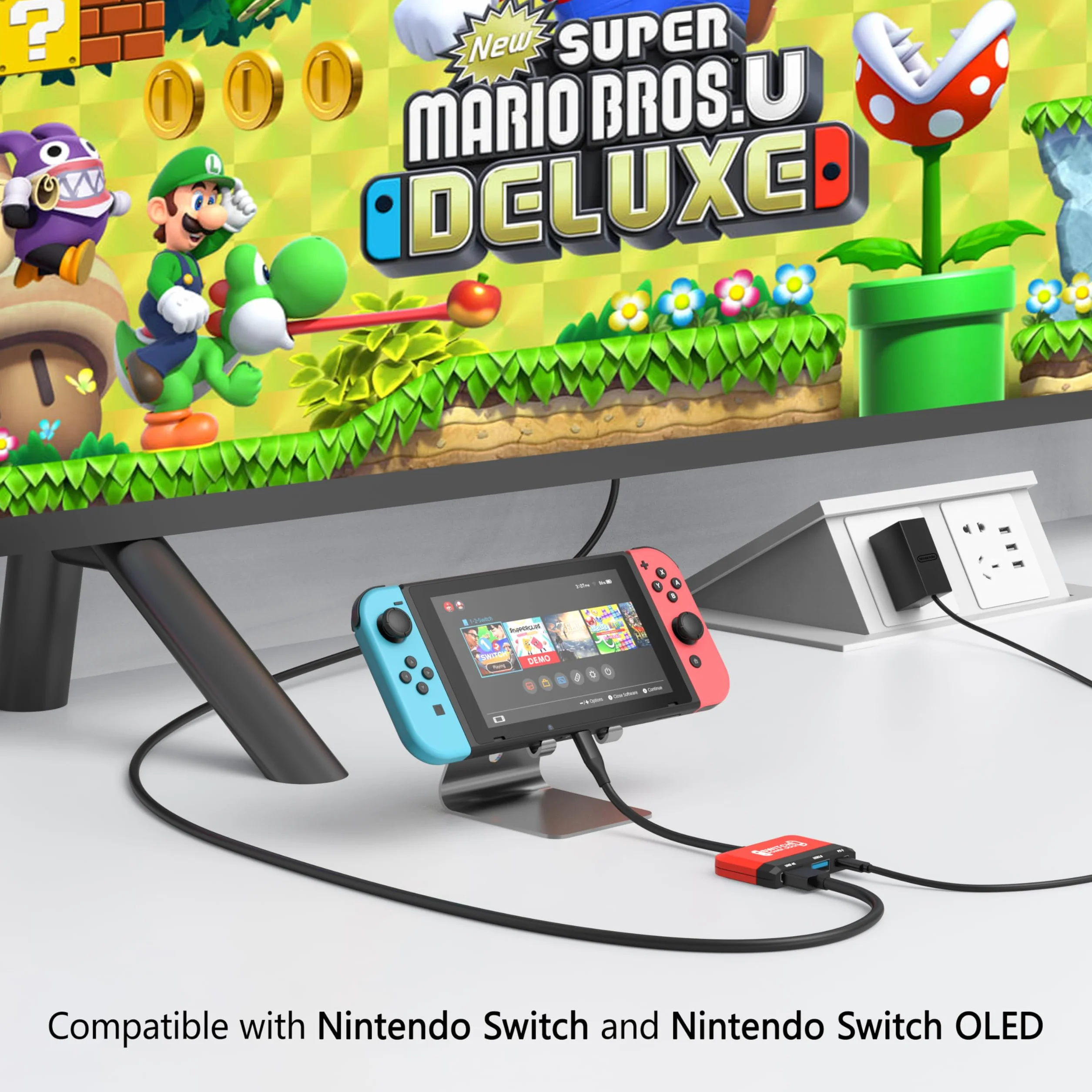 RREAKA Switch Dock for Nintendo Switch OLED, 3 in 1 TV Adapter with 4K HDMI, USB 3.0, 100W Type C Charging