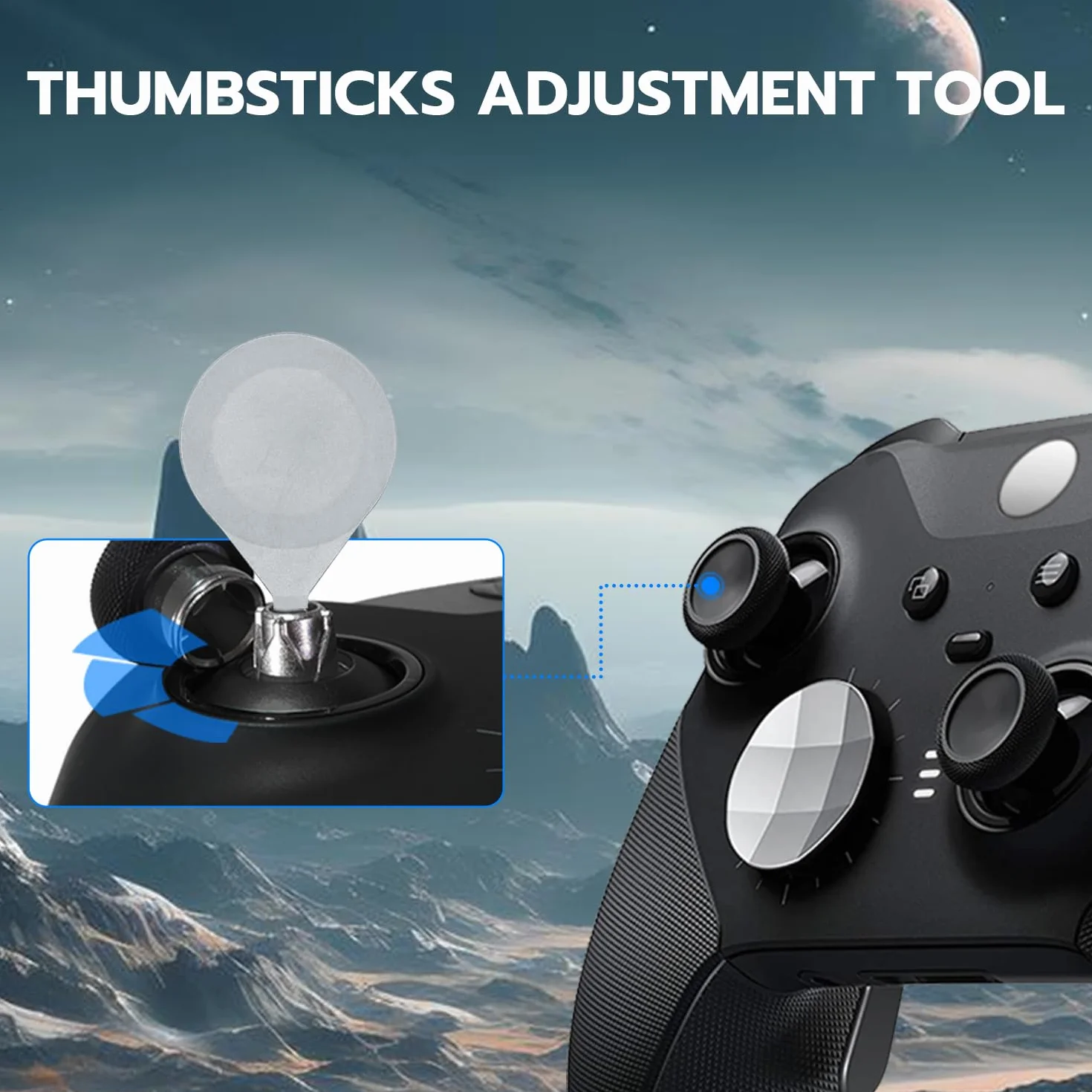 Mcbazel 13 w 1 wymiana Thumbsticks wiosła spustowe D-pady torba do przenoszenia do kontrolera Xbox One Elite Series 2 srebrny