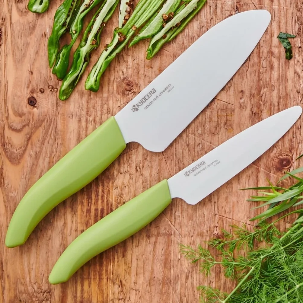 Kyocera Ceramiczny nóż Santoku z serii Gen, biały/zielony, 14 cm