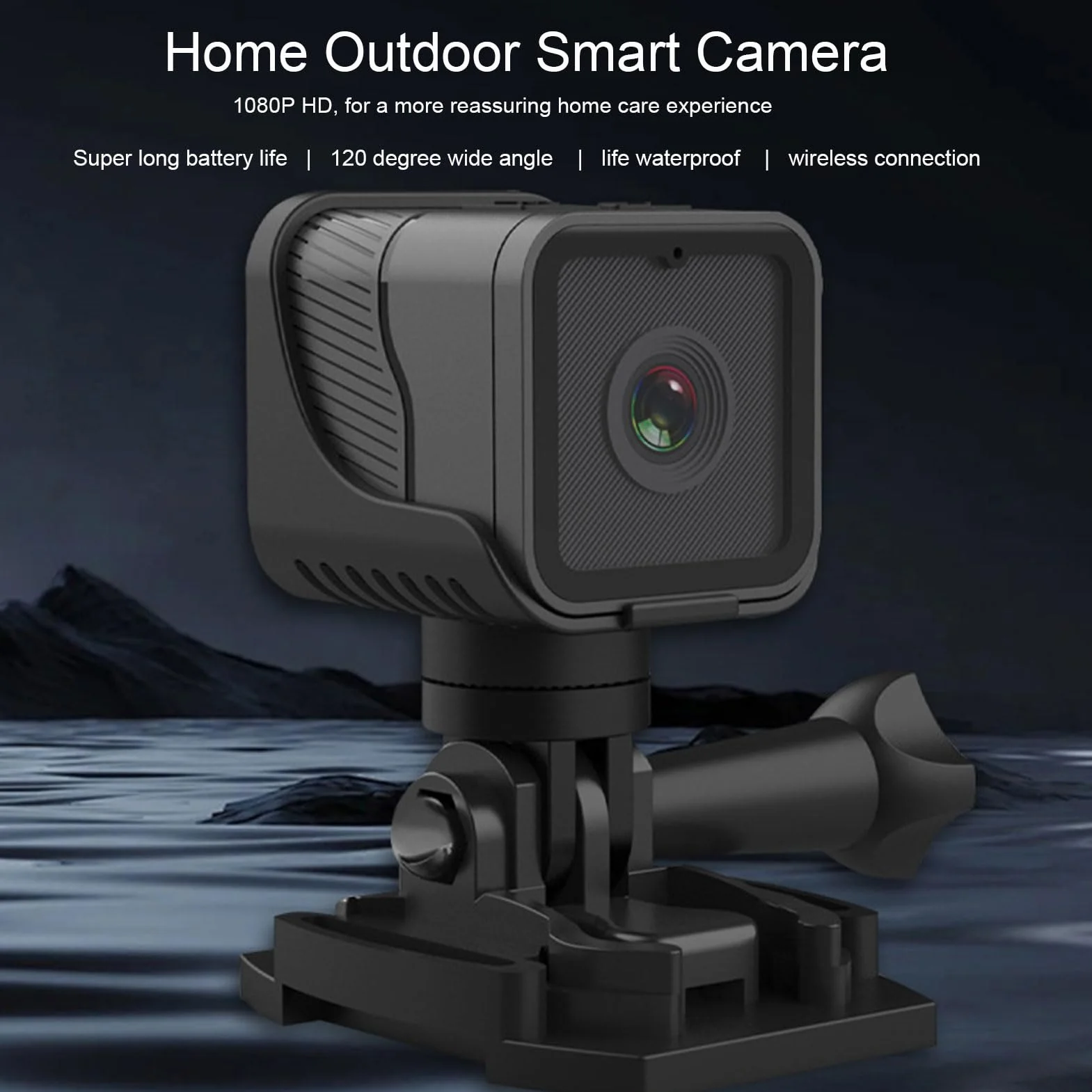Kamera sportowa Ultra HD 1080P WiFi, szerokokątna kamera sportowa 120°, akcesoria do nagrywania w pętli, zestaw akcesoriów do kasków i akcesoriów rowerowych itp.