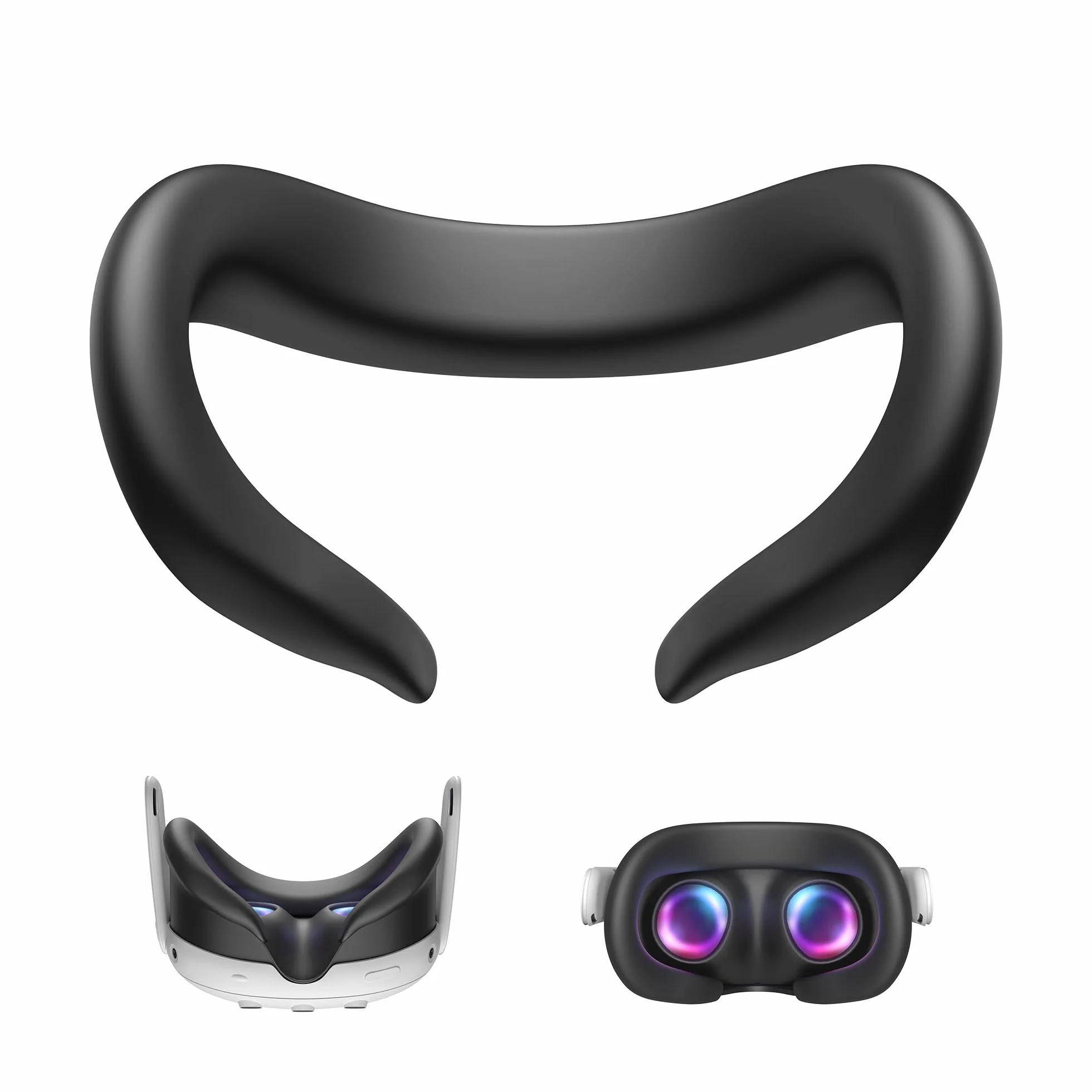 KIWI design F3 silikonowa nakładka na twarz kompatybilna z Meta Quest 3, odporna na pot osłona twarzy VR