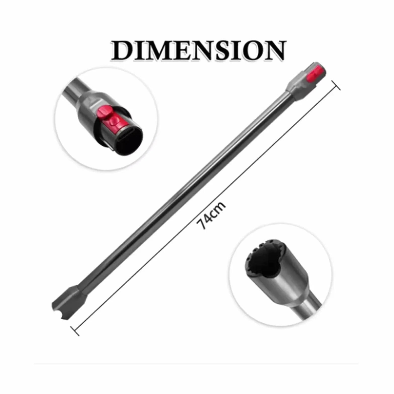 Rura Przedłużająca V10 V12 Slim Series, Kompatybilna Z Odkurzaczem Dyson, V10 Digital Slim V12 Detect Slim, Szybkozłączka, Prosta Rura(Grey Version)